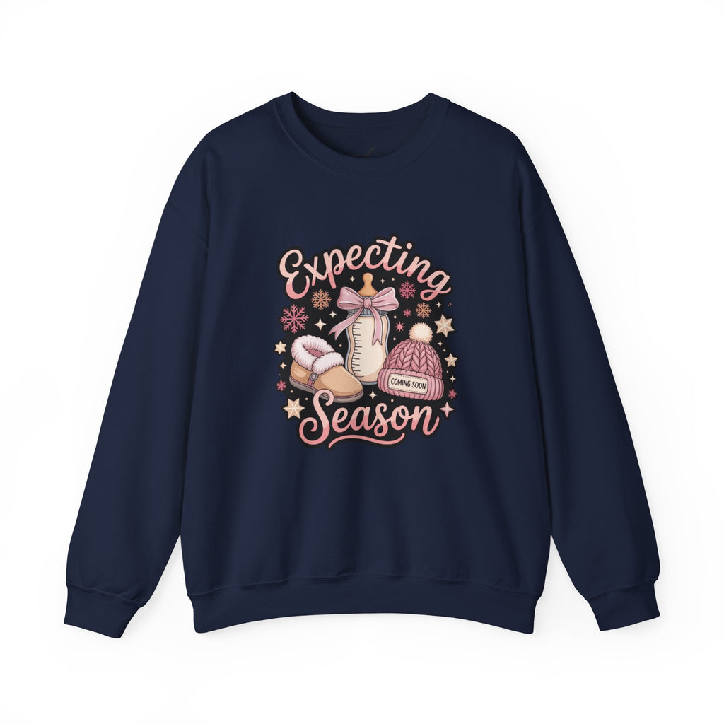 Expecting Season Sweatshirt  Cute Pregnancy Announcement Pullover Cartoon Christmas T-shirts and Sweaters