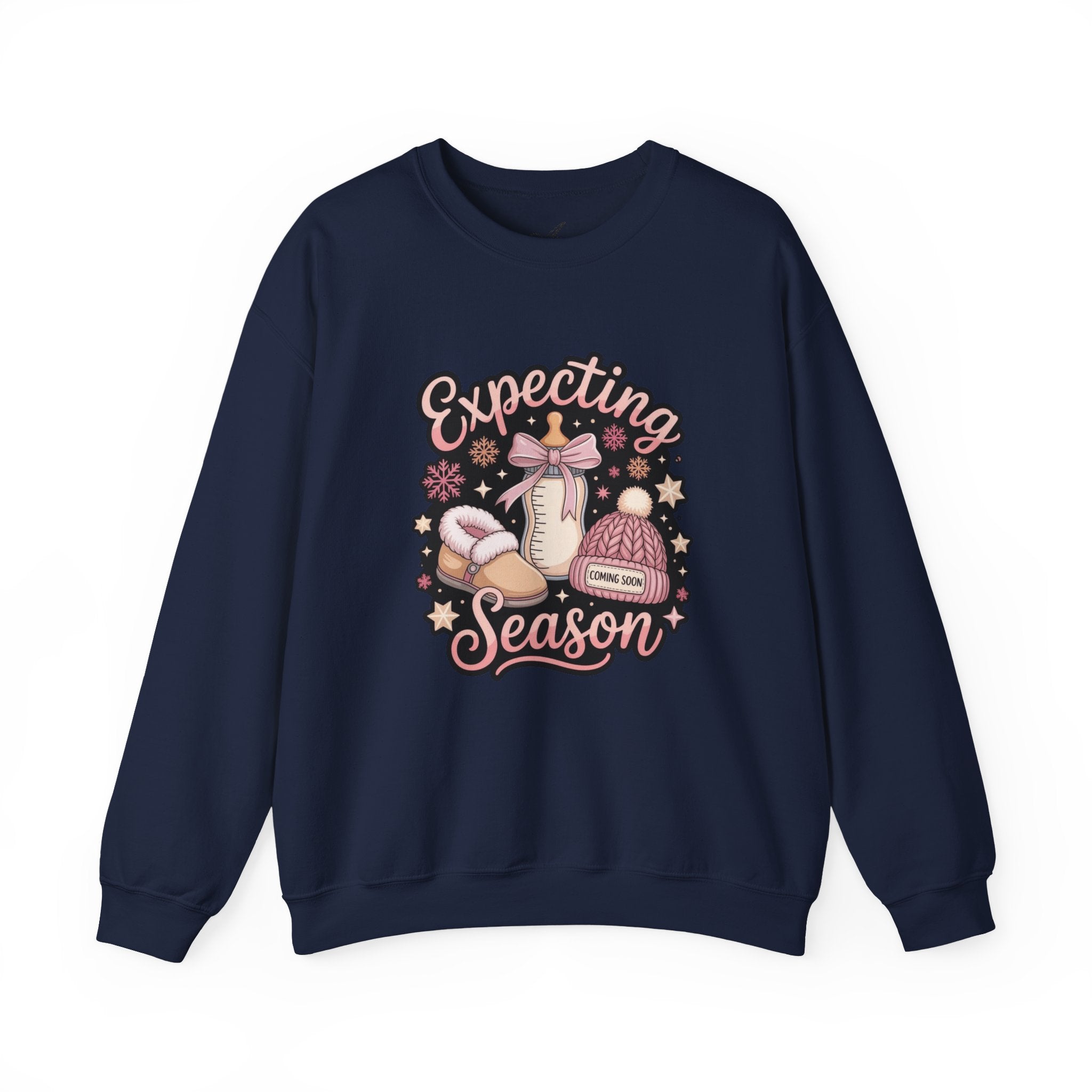 Expecting Season Sweatshirt  Cute Pregnancy Announcement Pullover Cartoon Christmas T-shirts and Sweaters