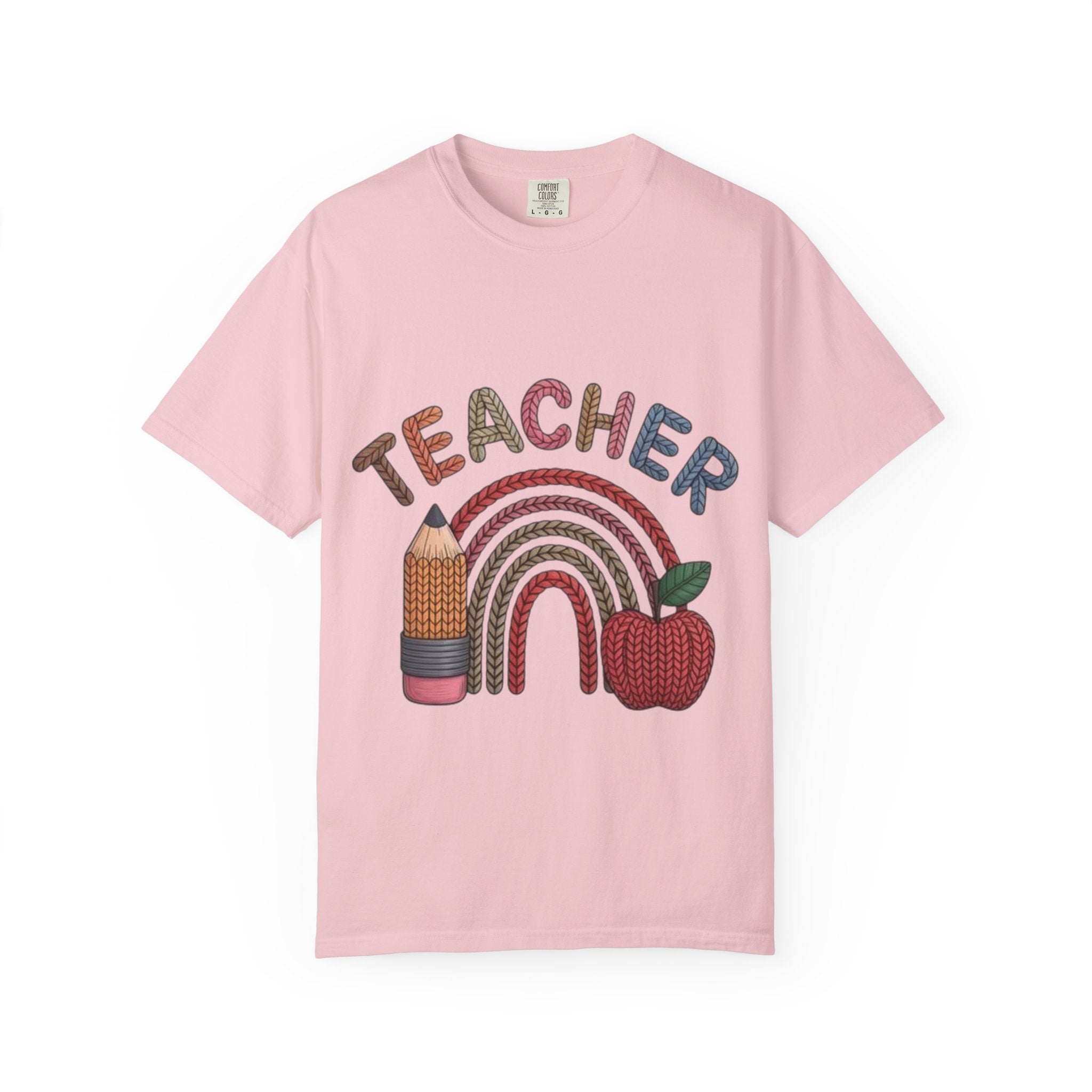 Teacher Rainbow Pencil & Apple T-Shirt — Back-to-School Gift for Educators