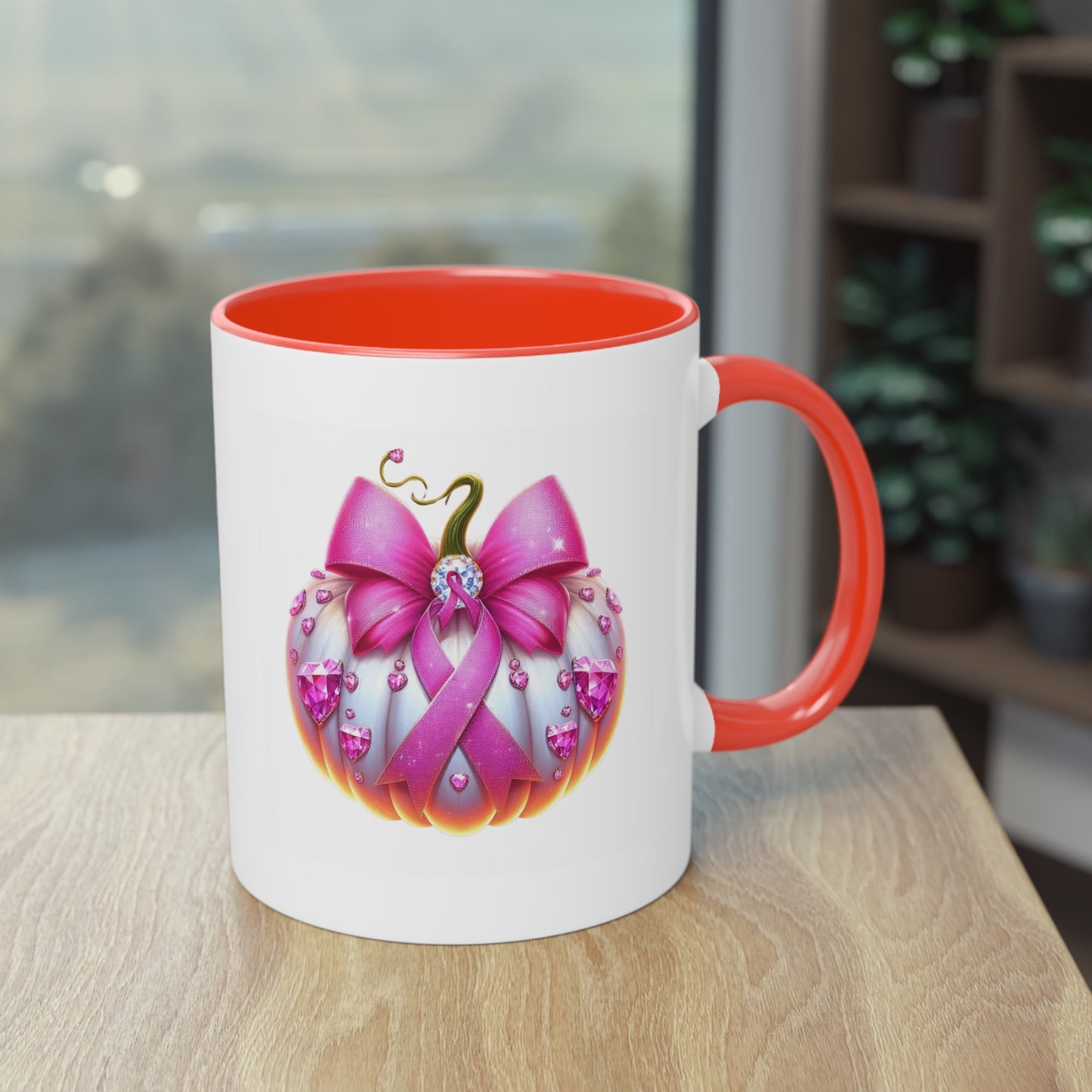 Vibrant Two-Tone Coffee Mug with Floral Design - Perfect Gift for Nature Lovers