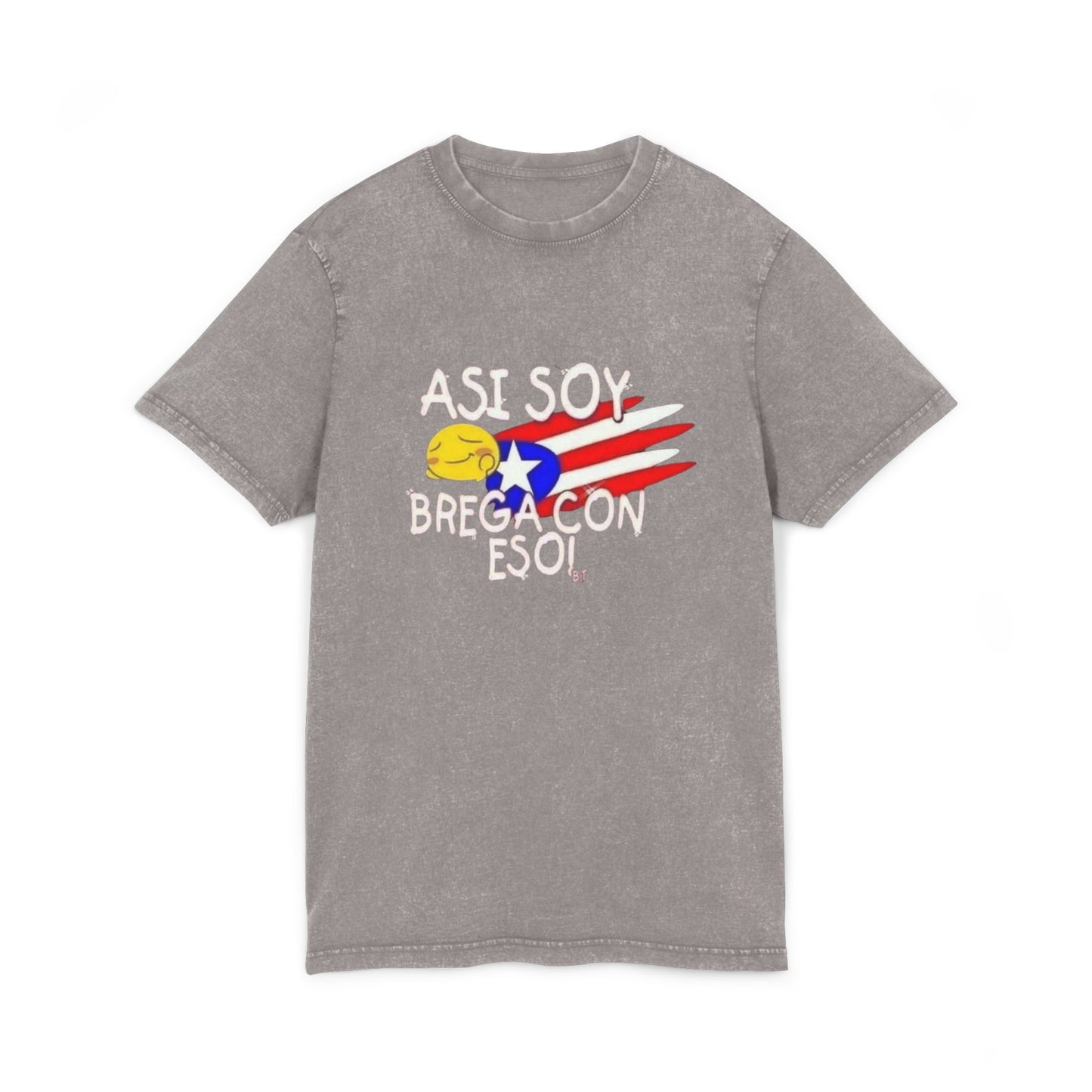 Proudly Puerto Rican Acid Washed Tee - Casual Wear, Gift for All Occasions, Summer Essential, Festival Vibes, Youthful Style