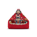 Holiday Superhero Bean Bag Cover — Festive Red Wonder Woman & Superman Knit Design