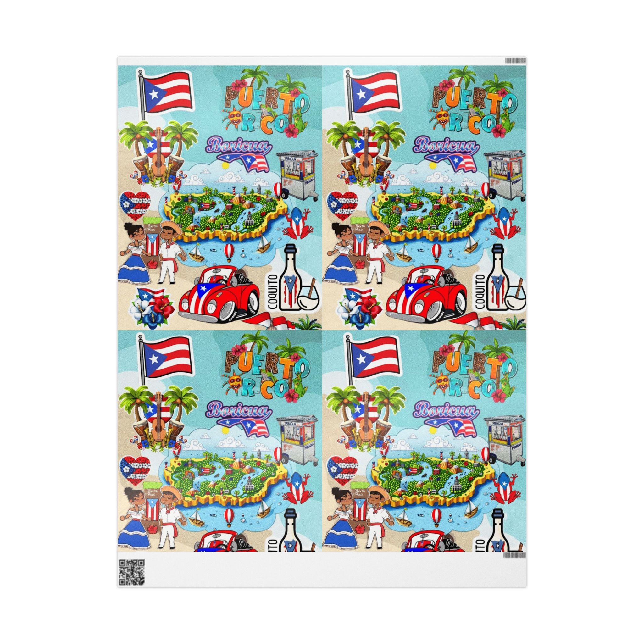 Puerto Rico Wrapping Paper – Cultural Gift Wrap | Boricua Heritage Design | Holiday & Celebration Gift Packaging