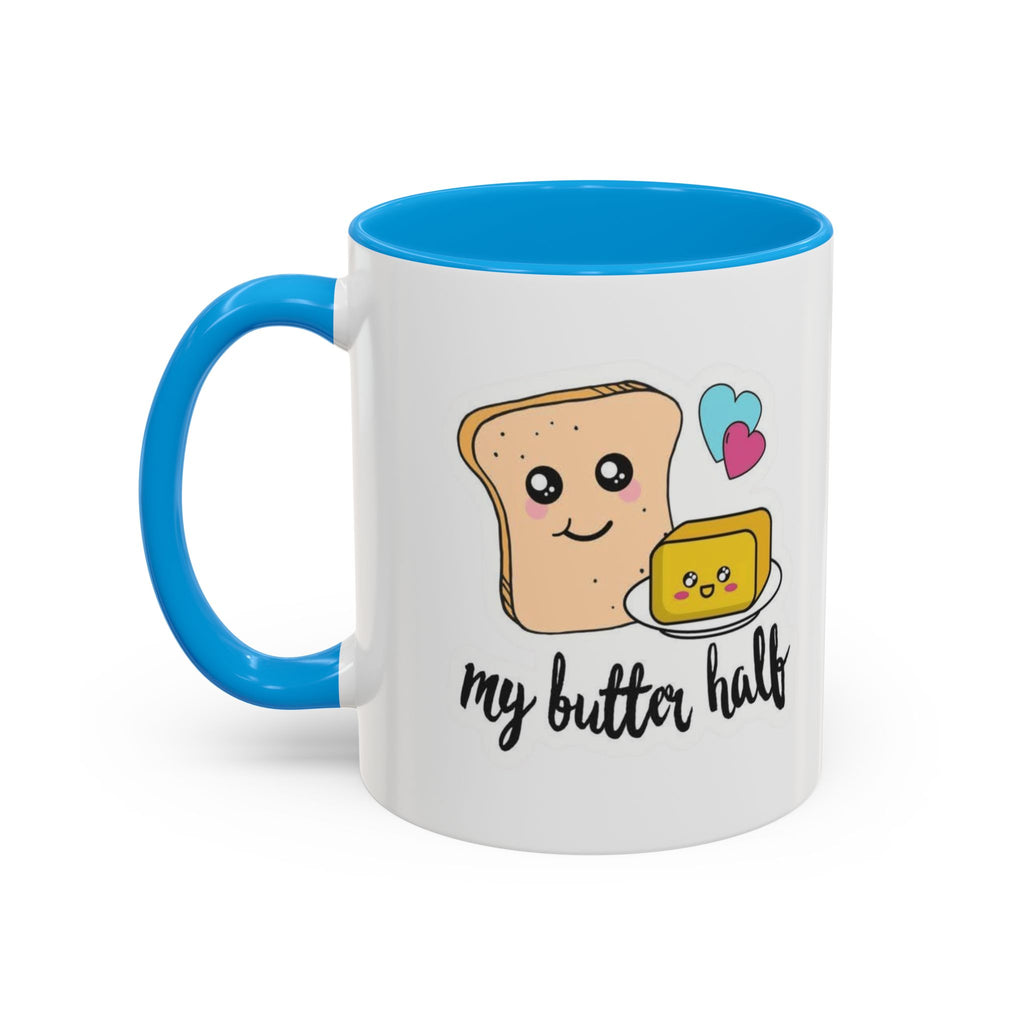 Motivational & Funny Quote Mugs Uplifting Coffee Cup Gifts Cute Foodie Relationship Mug My Butter Half Design, Colorful 11oz & 15oz