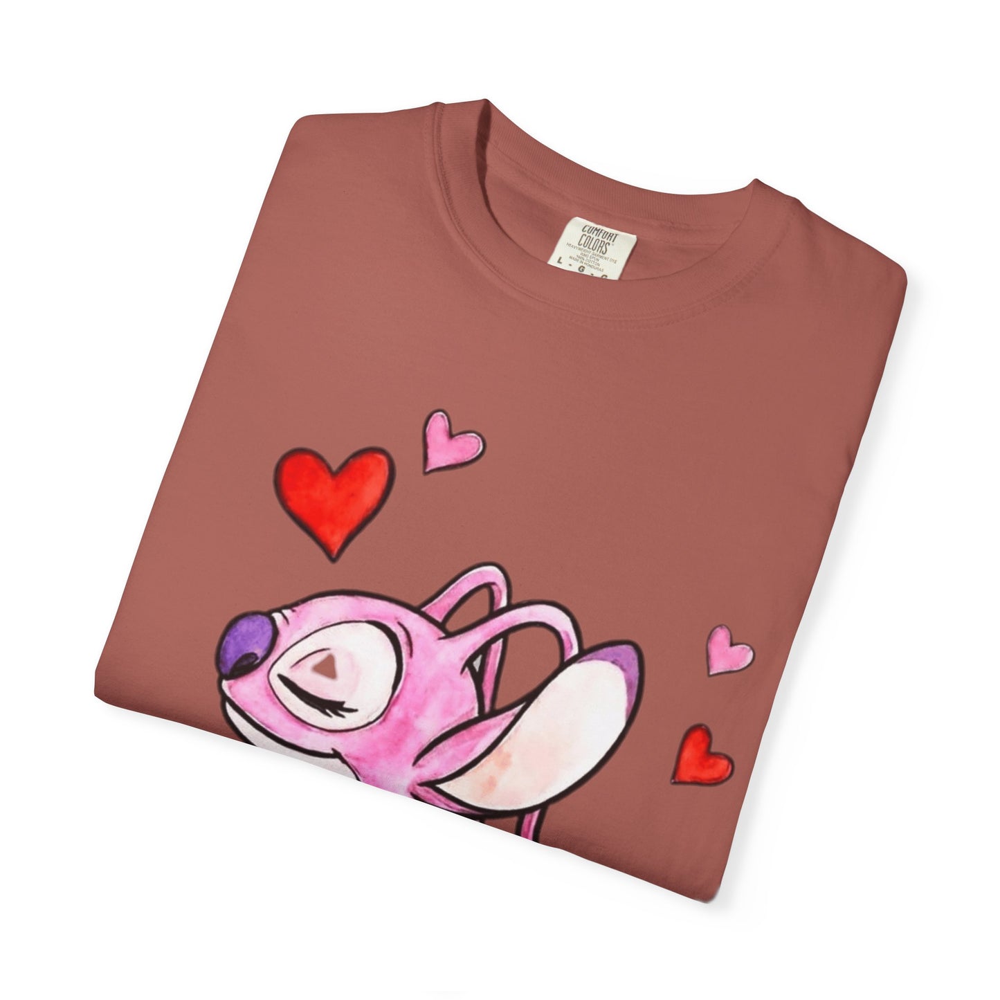 T-Shirt — Cute Pink Cartoon Creature with Hearts | Valentine’s Gift Tee