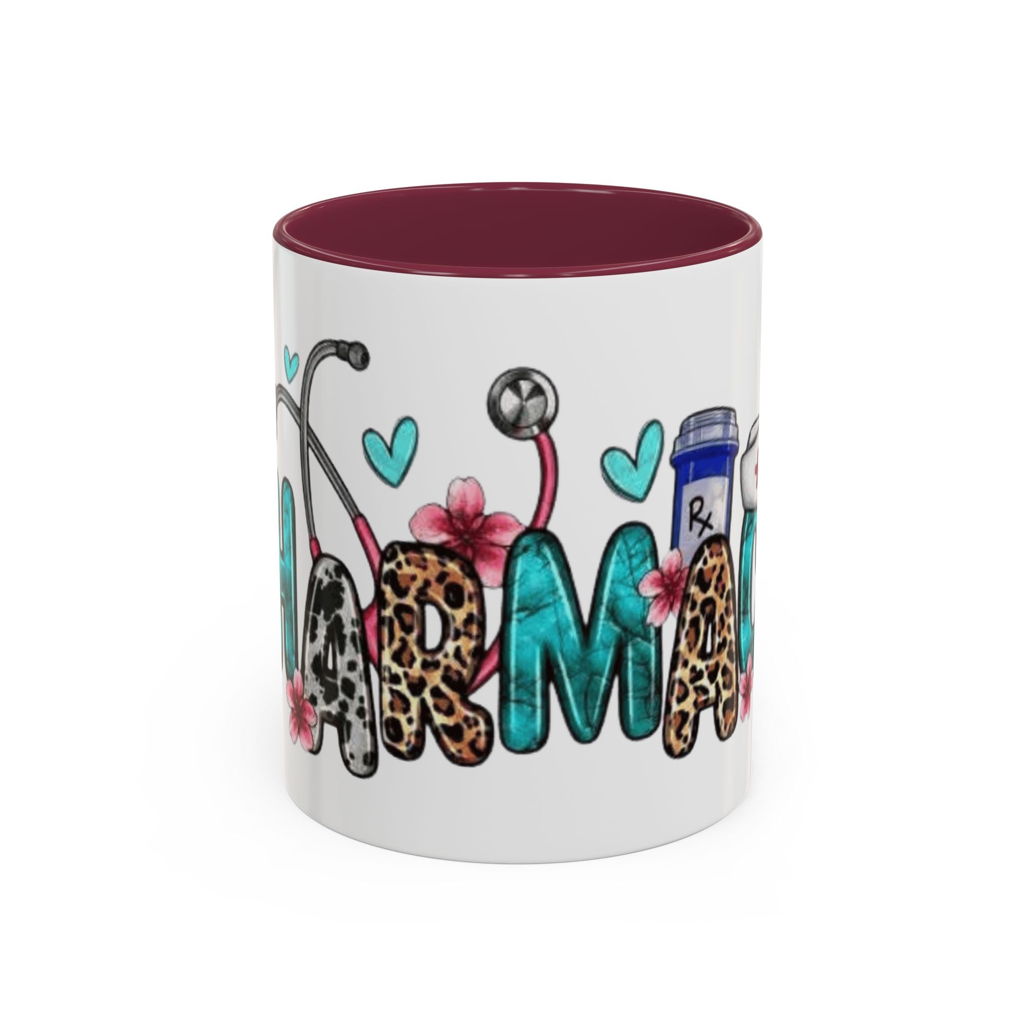 Pharmacy Nurse Coffee Mug — Cute Leopard & Teal Medical Design (11oz/15oz)Christmas mug for all healthcare heroes
