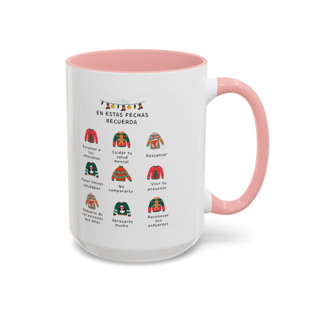 Coffee Mug — 'En Estas Fechas Recuerda' Holiday Sweater Reminder Accent Mug (11/15oz)