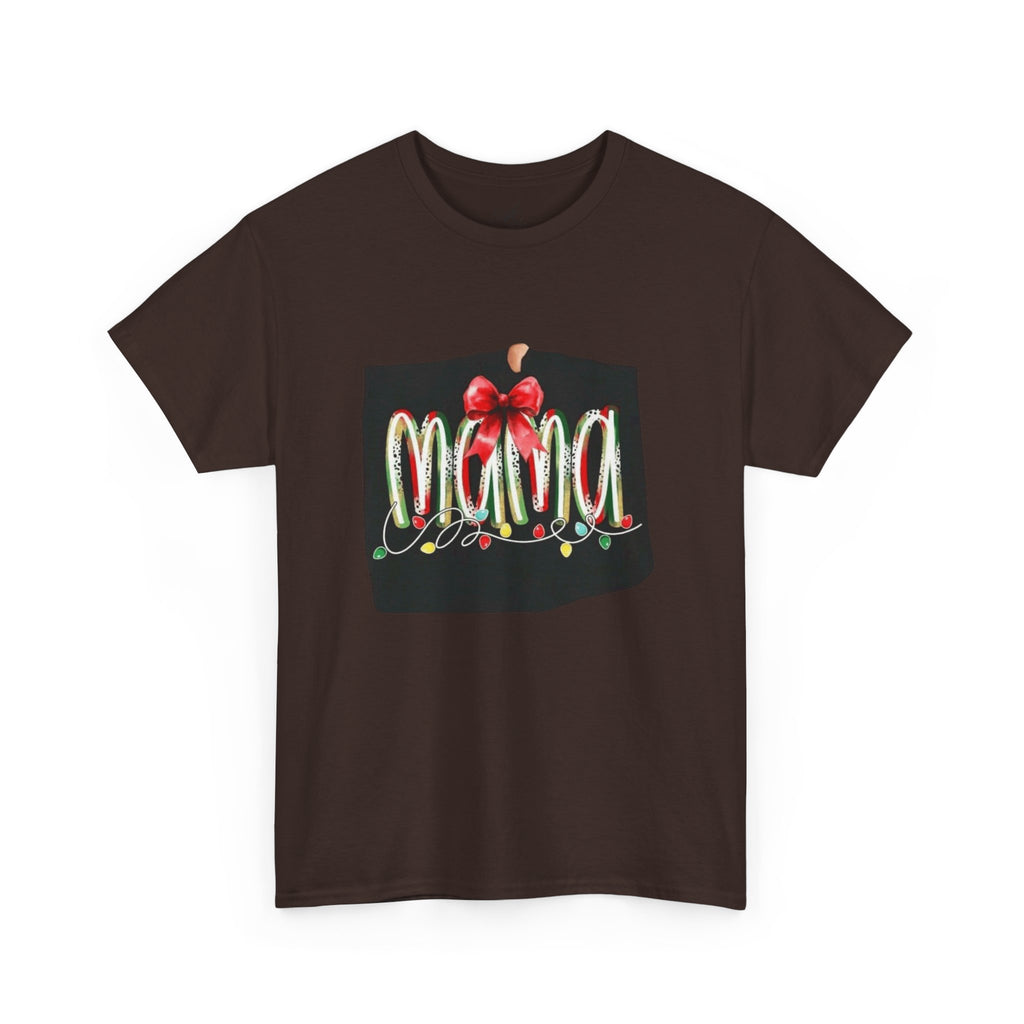 Festive Mama Tee, Cozy Holiday Shirt, Gift for Mom, Christmas T-Shirt, Unisex Cotton Tee