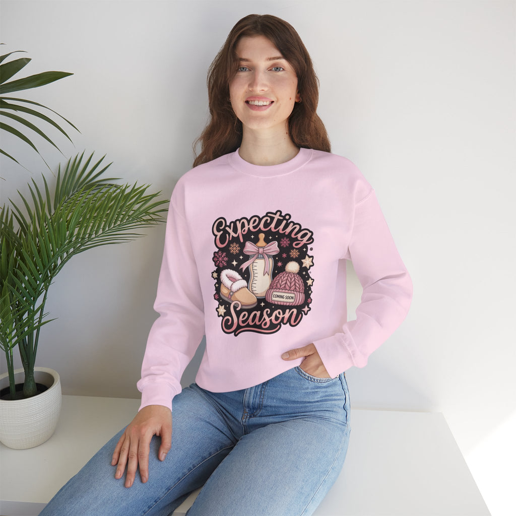 Expecting Season Sweatshirt  Cute Pregnancy Announcement Pullover Cartoon Christmas T-shirts and Sweaters