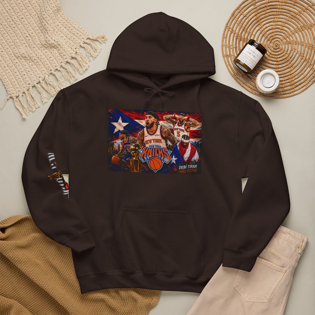 NY-K Retro Player Collage Hoodie — Basketball Fan Sweatshirt