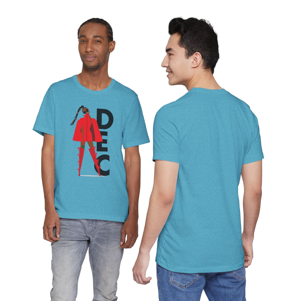 December Fashion Tee  Red Coat Model Graphic Shirt