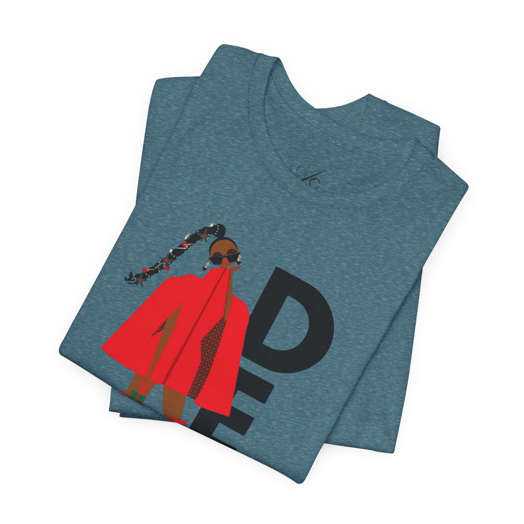 December Fashion Tee  Red Coat Model Graphic Shirt