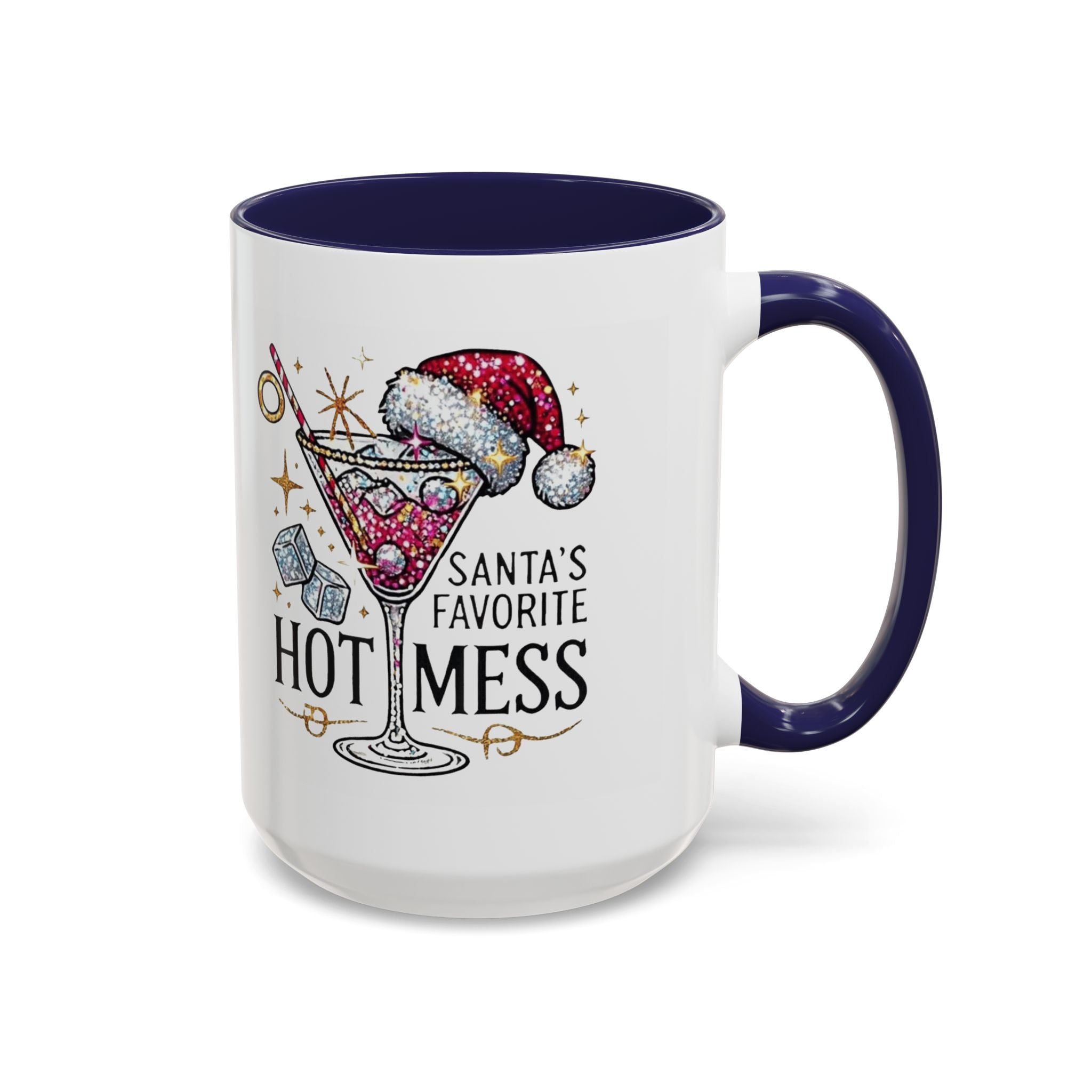 Accent Coffee Mug - "Santa's Favorite Hot Mess" Holiday Cocktail Mug (11/15 oz)