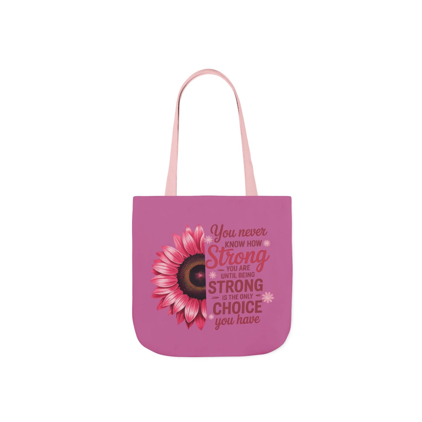 Cancer Survivor Hope Collection Inspirational Canvas Tote Bag with Floral Design