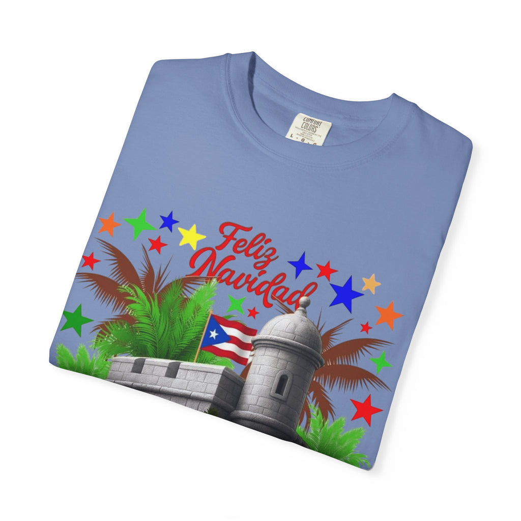 Feliz Navidad Puerto Rico T-Shirt  Castillo & Coquí Holiday Tee Puerto Rico Navidades