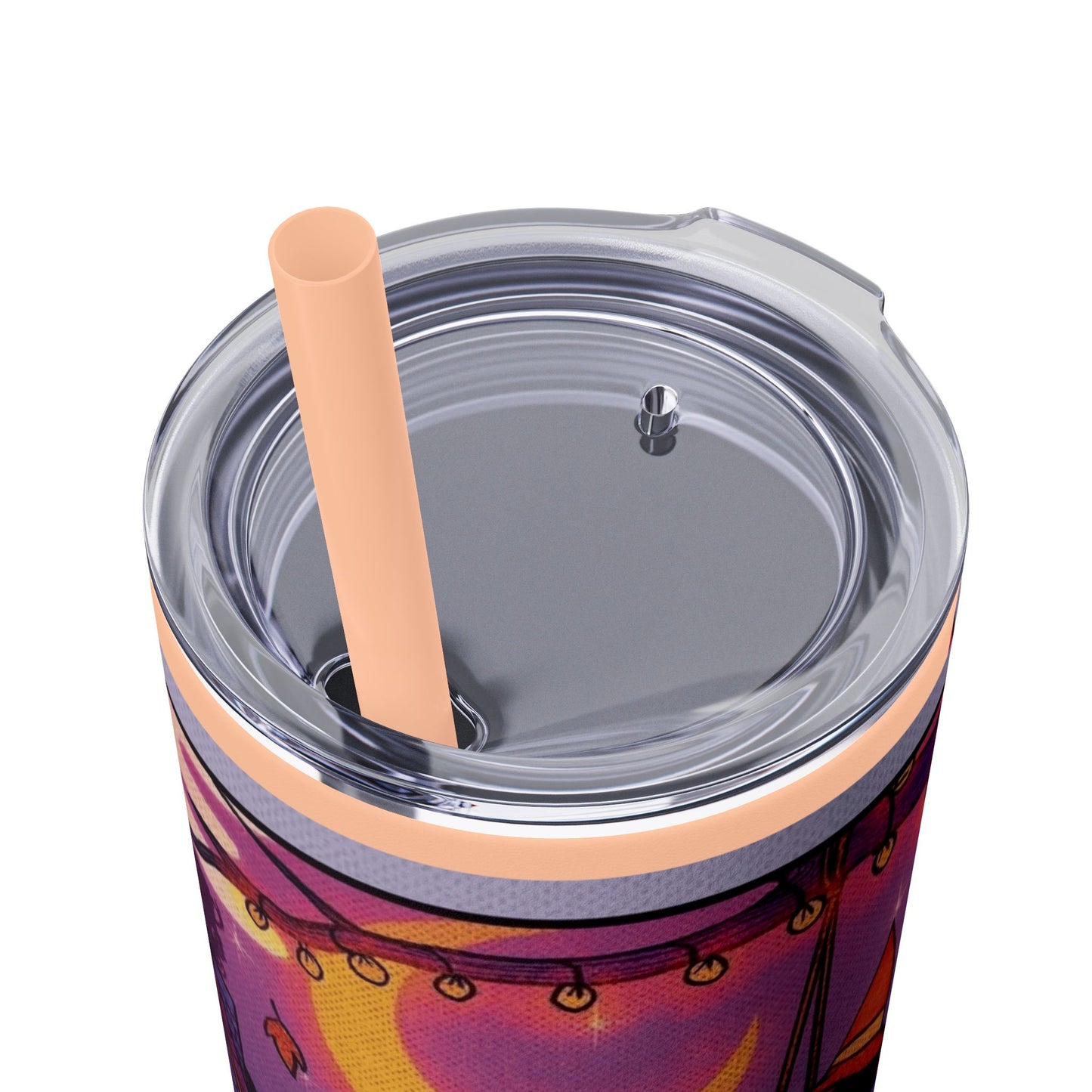 🎁 Spooky season gifts Enchanting Libra Skinny Tumbler with Straw | 20oz | Perfect for Halloween, Witchy Vibes, Astrology Lovers, Gift Idea, Custom Beverage Holder