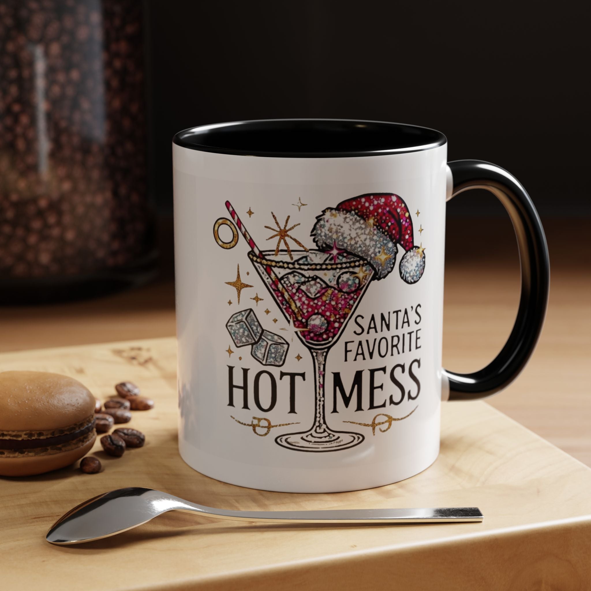 Accent Coffee Mug - "Santa's Favorite Hot Mess" Holiday Cocktail Mug (11/15 oz)
