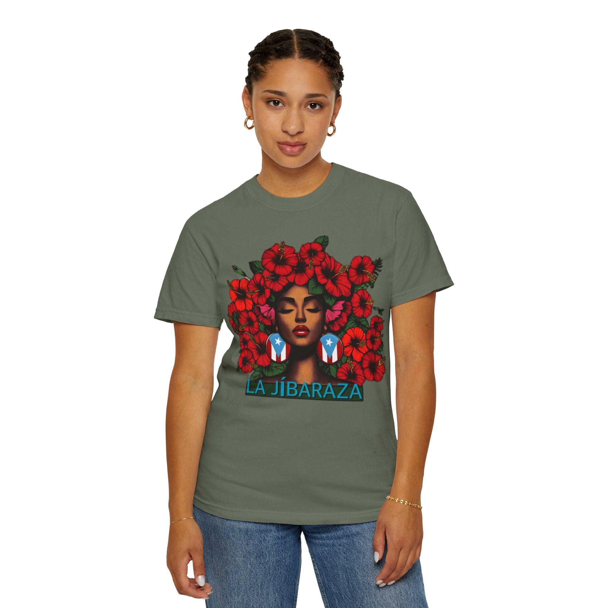 Puerto Rico Navidades T-Shirt — "La Jíbaraza" Floral Puerto Rican Pride Tee