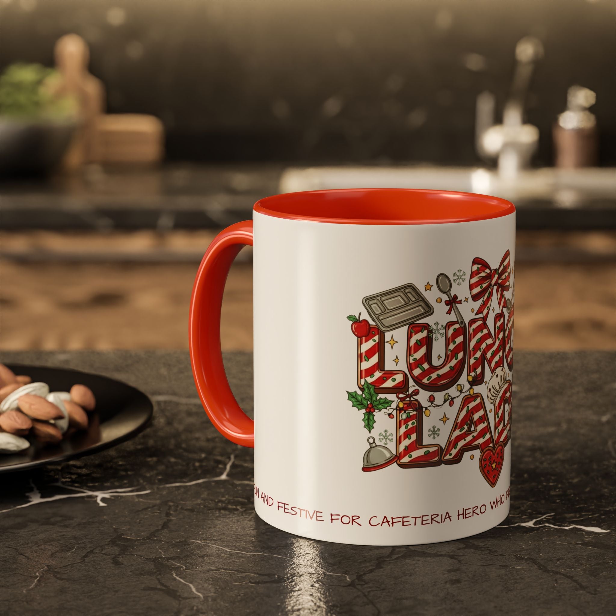 Lunch Lady Mug "Cafeteria Hero Who Feeds the Whole School With Love" | 11oz/15oz Gift  School Staff Christmas Mug Collection