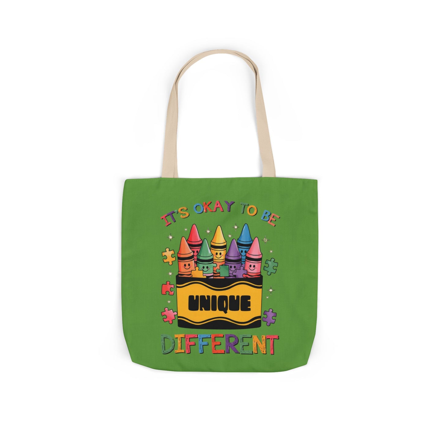 Autism Awareness & Pride Collection Unique Canvas Tote Bag with Colorful Castle Design