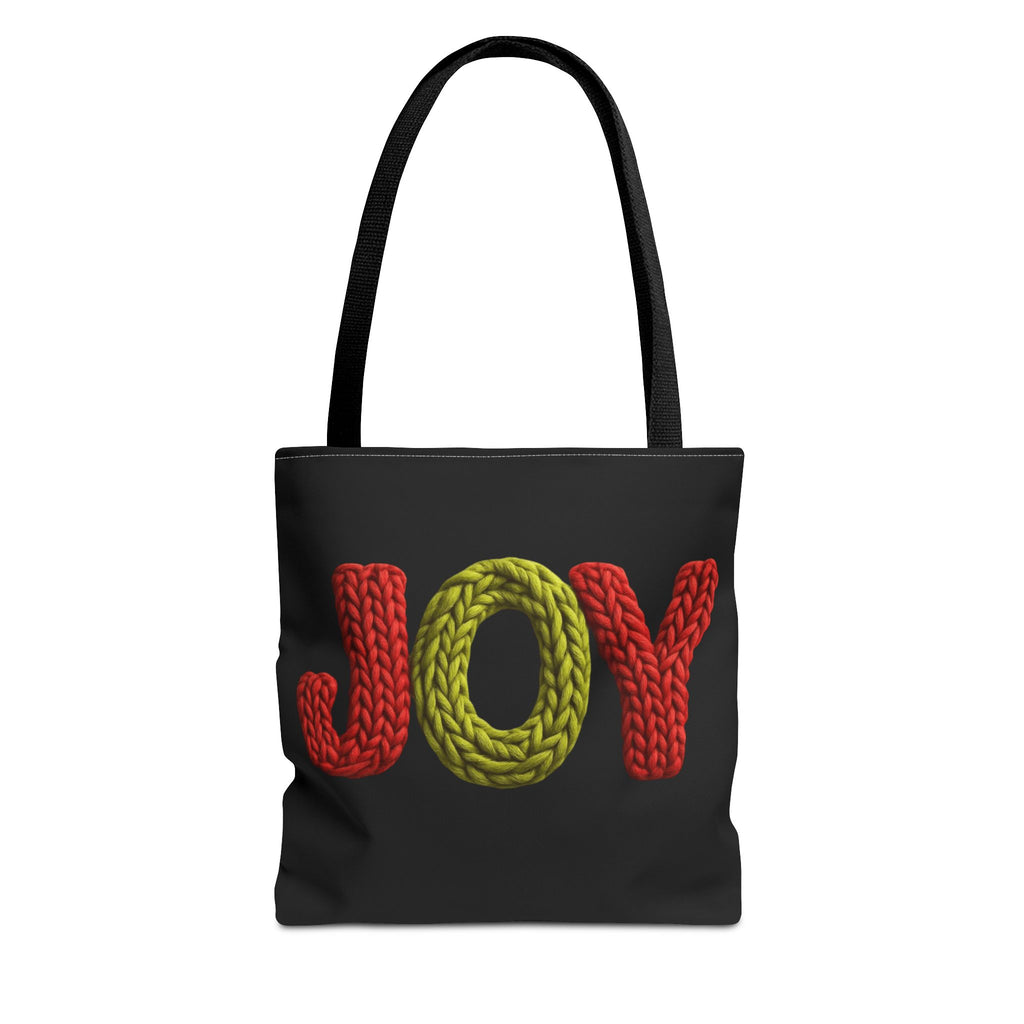 Christmas Tote Bag  Festive Holiday DesigJoy Knit Tote Bag  Colorful 'JOY' Yarn Design, Cozy Holiday Gift Tote