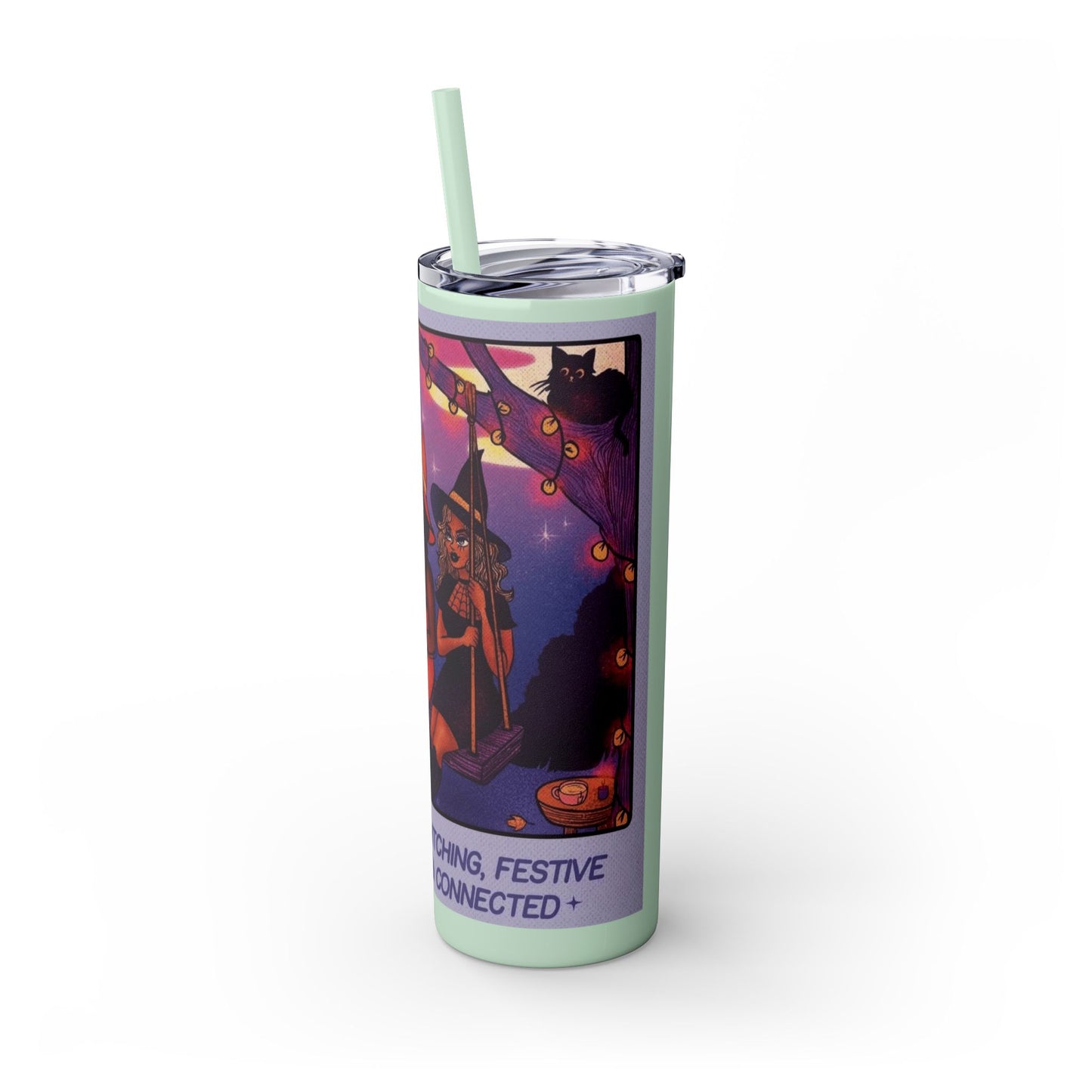 🎁 Spooky season gifts Enchanting Libra Skinny Tumbler with Straw | 20oz | Perfect for Halloween, Witchy Vibes, Astrology Lovers, Gift Idea, Custom Beverage Holder