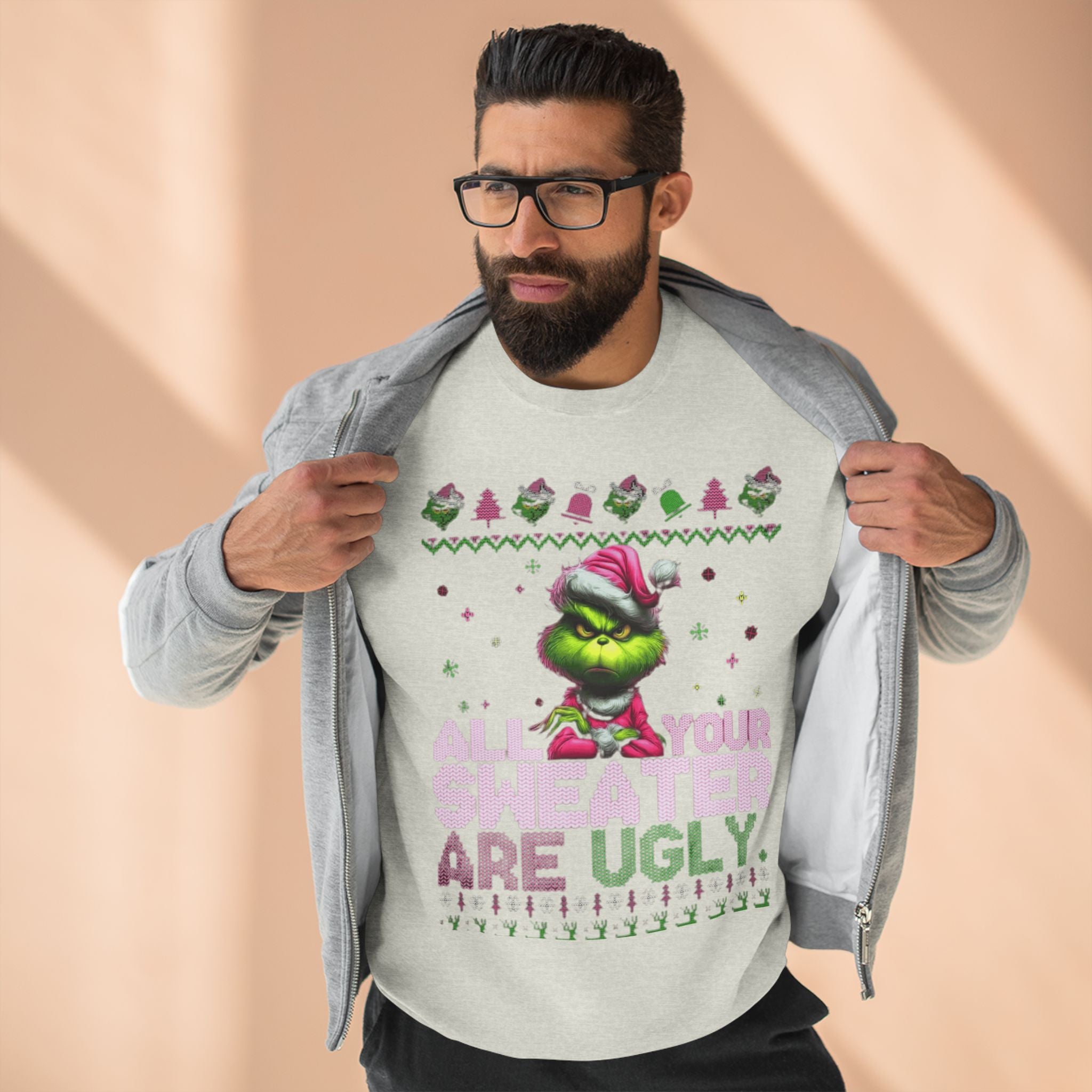Grinch 'All Your Sweaters Are Ugly' Christmas Sweatshirt Cartoon Christmas T-shirts and Sweaters