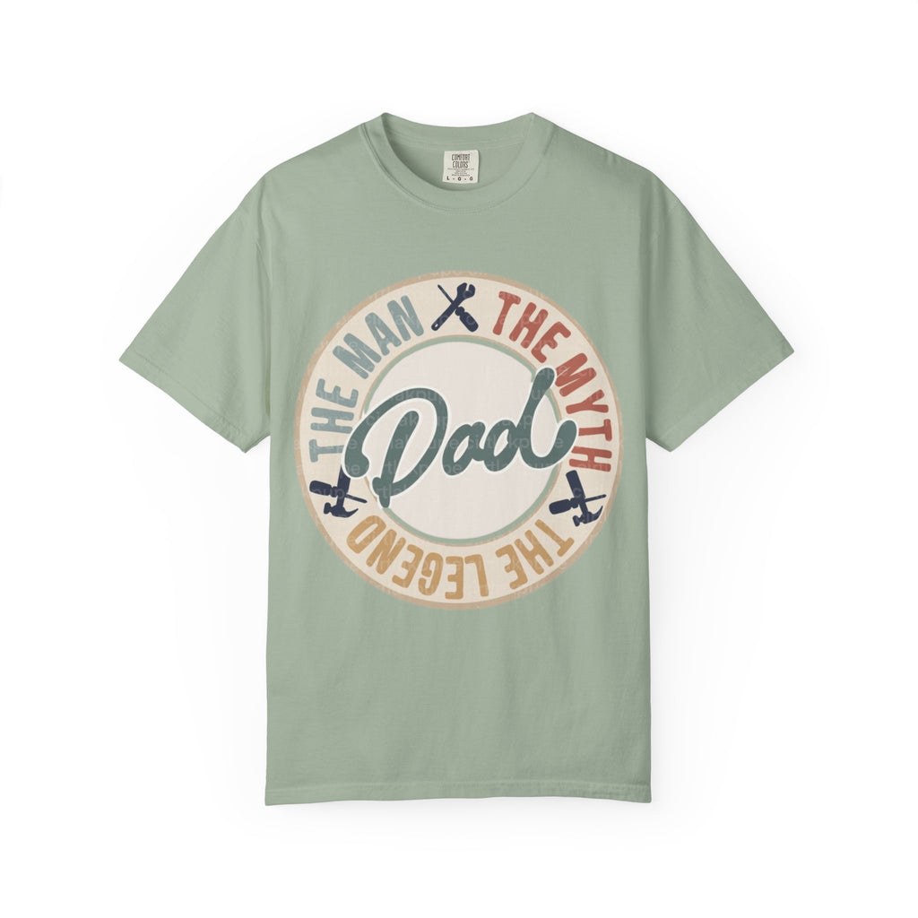 Dad Retro Badge T-Shirt — “Dad: The Man, The Myth, The Legend” Father’s Day Tee