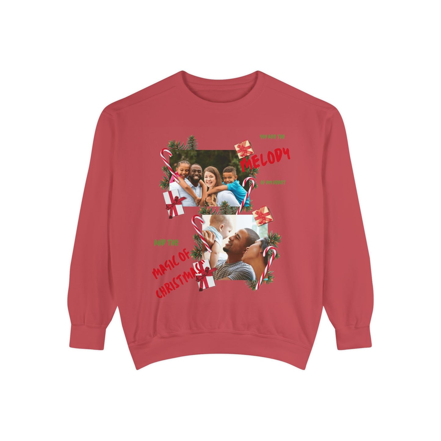 Personalized Christmas Photo Sweatshirt – “You Are the Melody” Holiday Crewneck