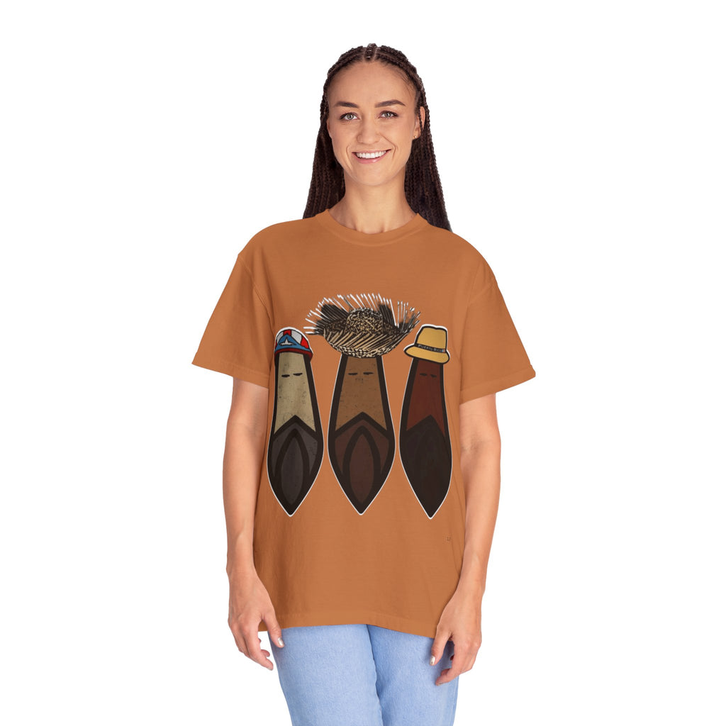 Puerto Rican Batey Cabin T-Shirt  Three Masks & Rustic House Graphic Tee Puerto Rico Navidades
