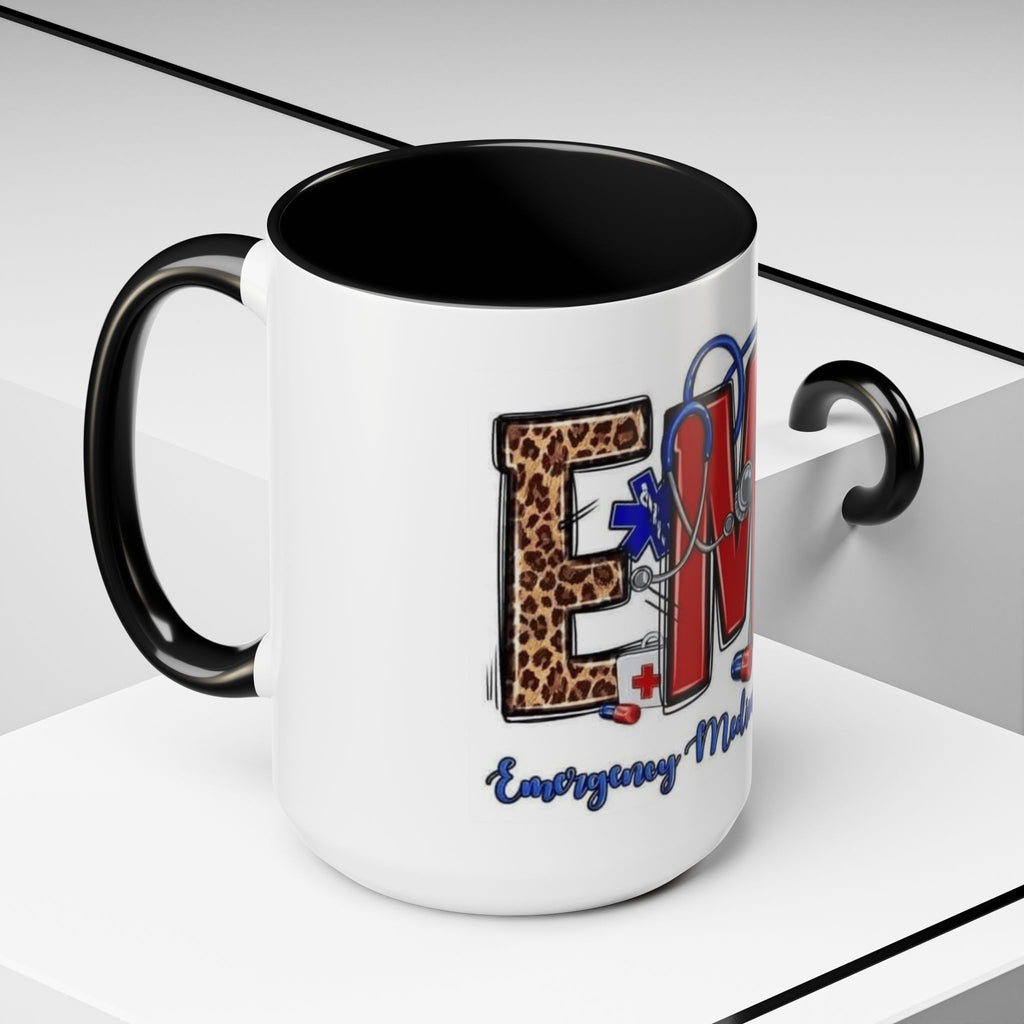 EMT Coffee Mug — Emergency Medical Technician Ambulance Stethoscope Design (11/15oz) Medical Christmas Mug