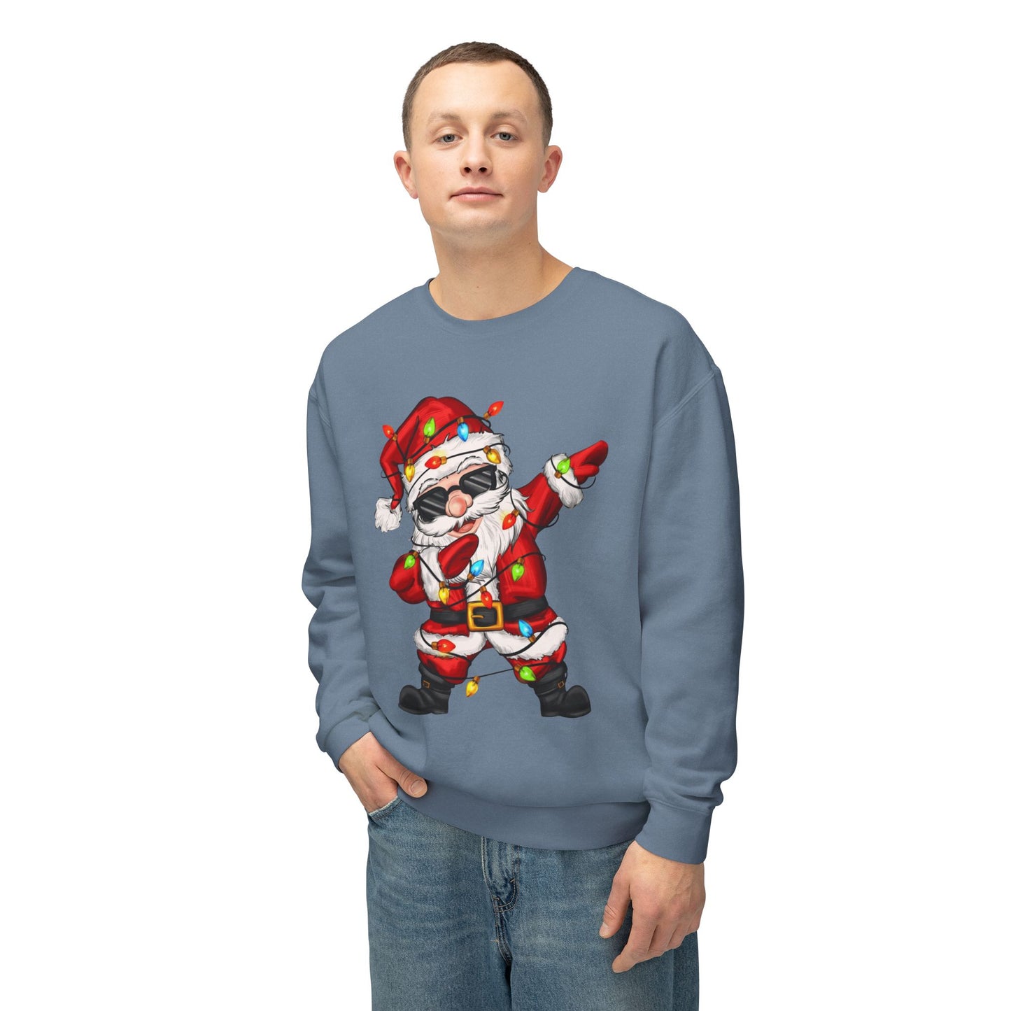 Funny Christmas tee Dabbing Santa Crewneck Sweatshirt  Funny Christmas Holiday Pullover