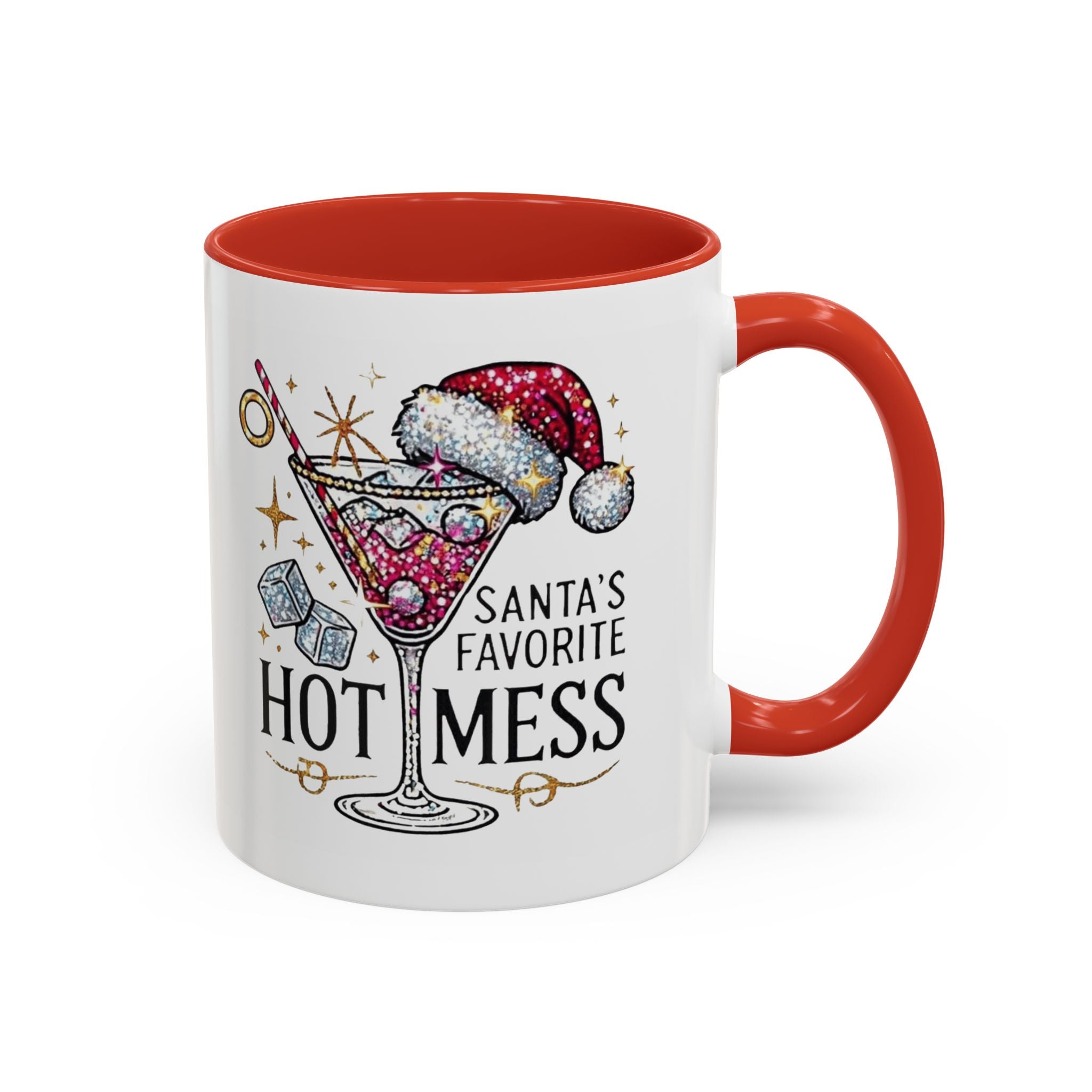 Accent Coffee Mug - "Santa's Favorite Hot Mess" Holiday Cocktail Mug (11/15 oz)