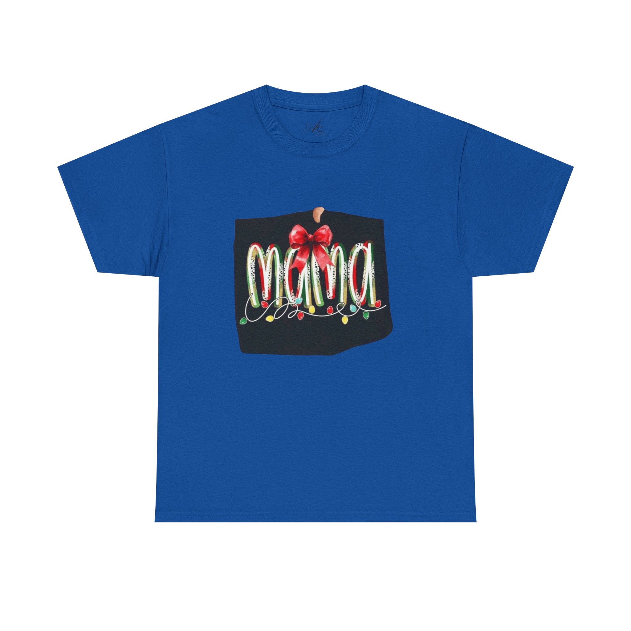 Festive Mama Tee, Cozy Holiday Shirt, Gift for Mom, Christmas T-Shirt, Unisex Cotton Tee