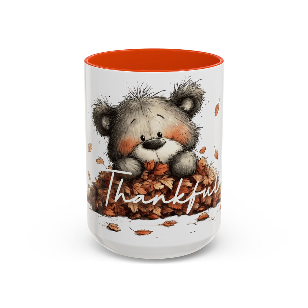 Thankful Bear Autumn Mug — Cute Fall Coffee Cup (11oz, 15oz)