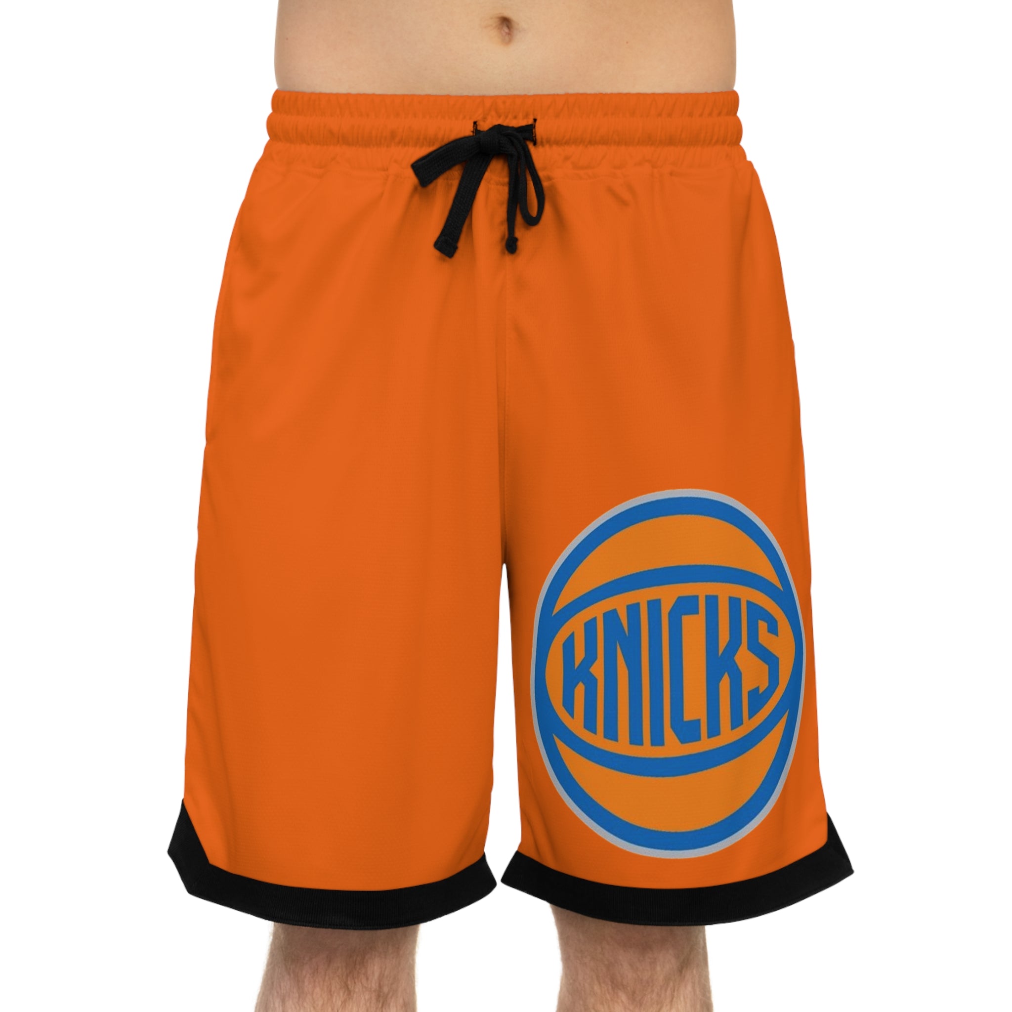 NY-KBasketball Shorts — Orange Athletic Rib Game Shorts