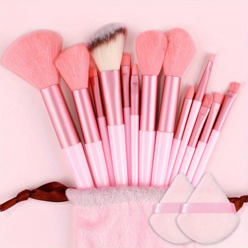 15Pcs Makeup Brush Set Soft Fluffy Professional Cosmetic Foundation Powder Eyeshadow Kabuki Blending Make Up Brush Beauty Tool Ideal For Makeup Beginner And Artist