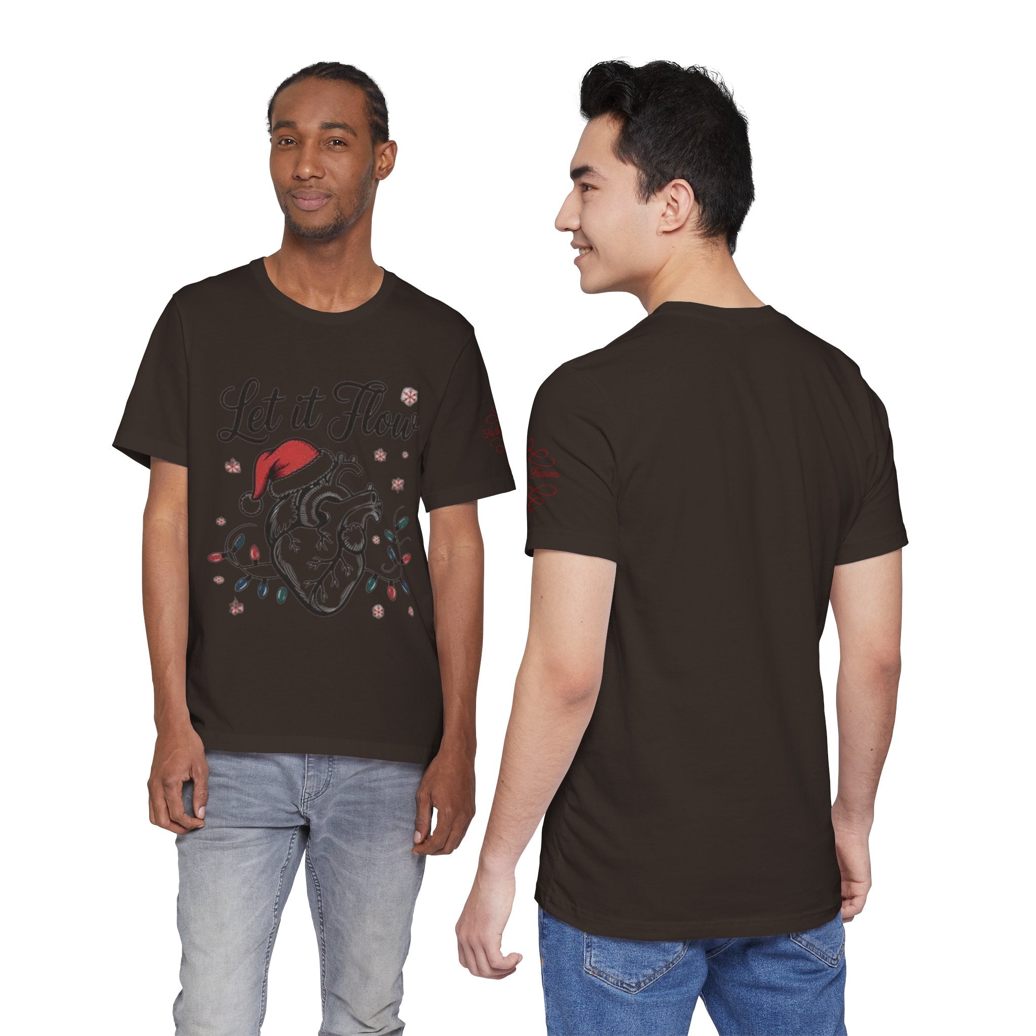 Let It Flow Heart Tee  Christmas Anatomical Heart Shirt
