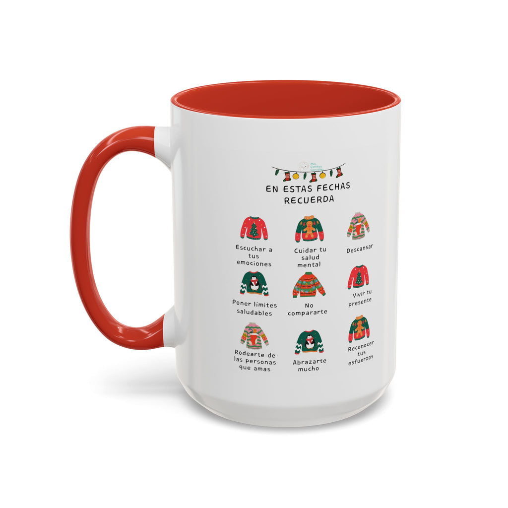 Coffee Mug — 'En Estas Fechas Recuerda' Holiday Sweater Reminder Accent Mug (11/15oz)