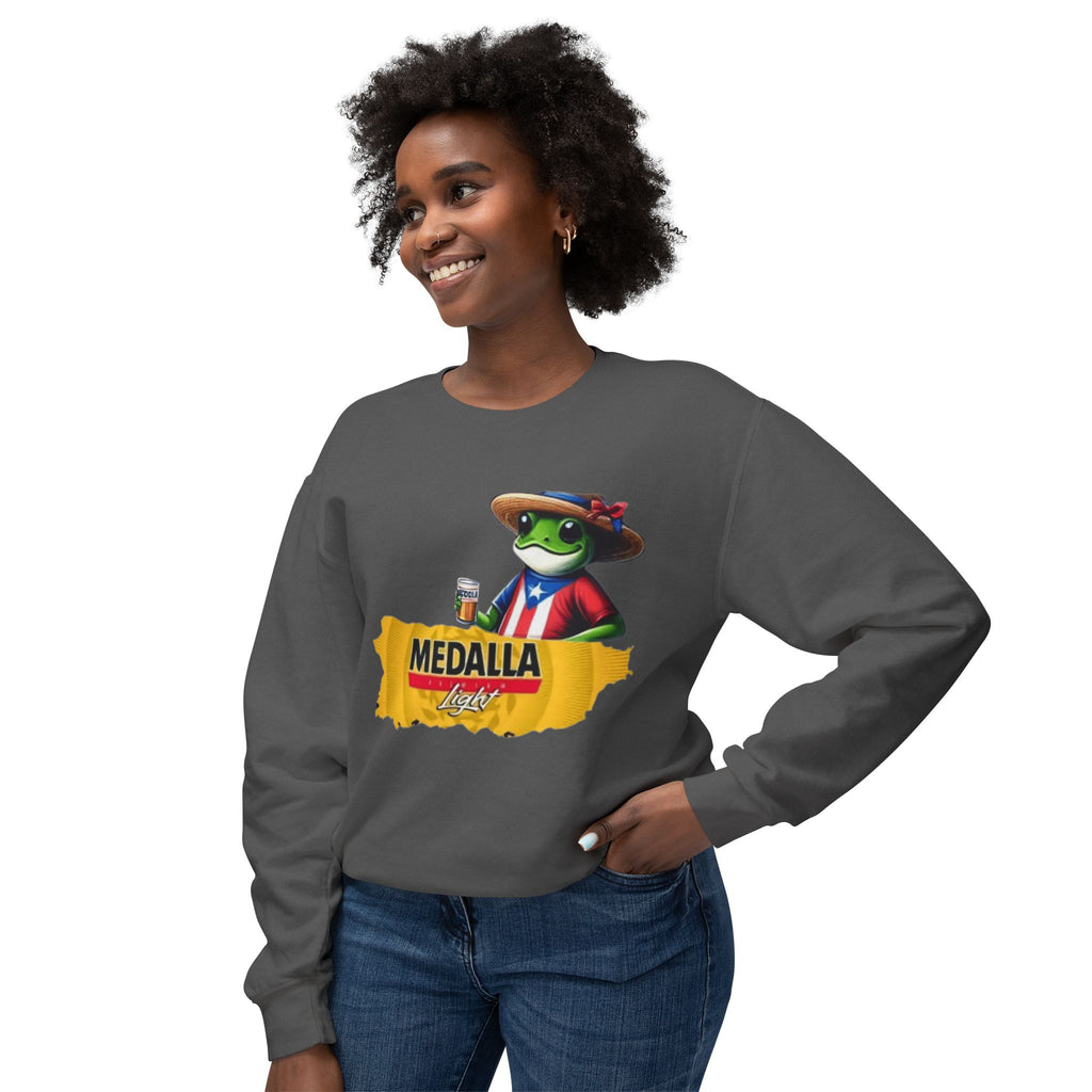Medalla Light Puerto Rico Sweatshirt Coqui Boricua flag  Beer Pack Graphic Puerto Rico Navidades