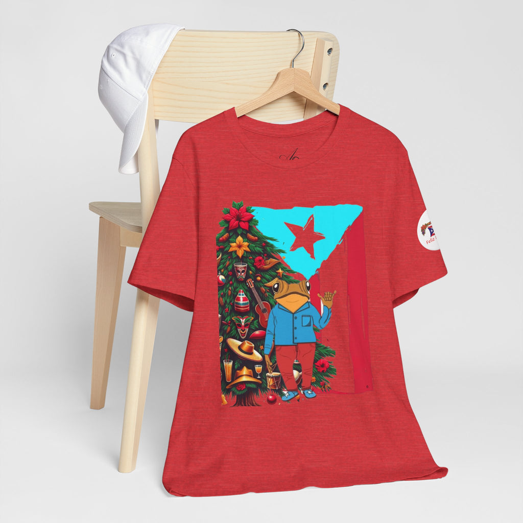 Puerto Rico Holiday T-Shirt  Coquí by Christmas Tree Graphic Puerto Rico’s Navidades