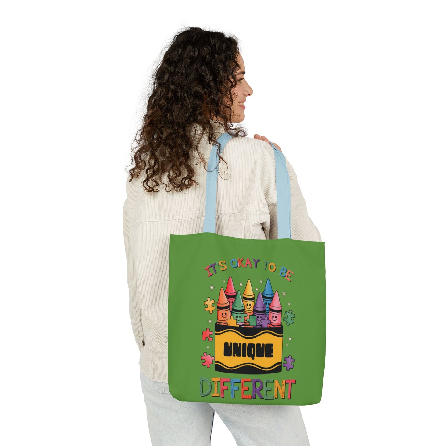 Autism Awareness & Pride Collection Unique Canvas Tote Bag with Colorful Castle Design