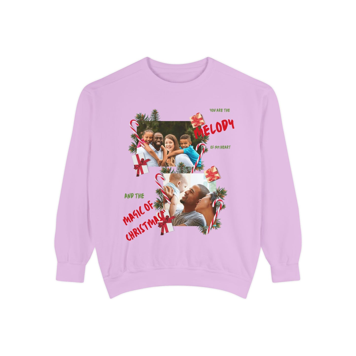 Personalized Christmas Photo Sweatshirt – “You Are the Melody” Holiday Crewneck