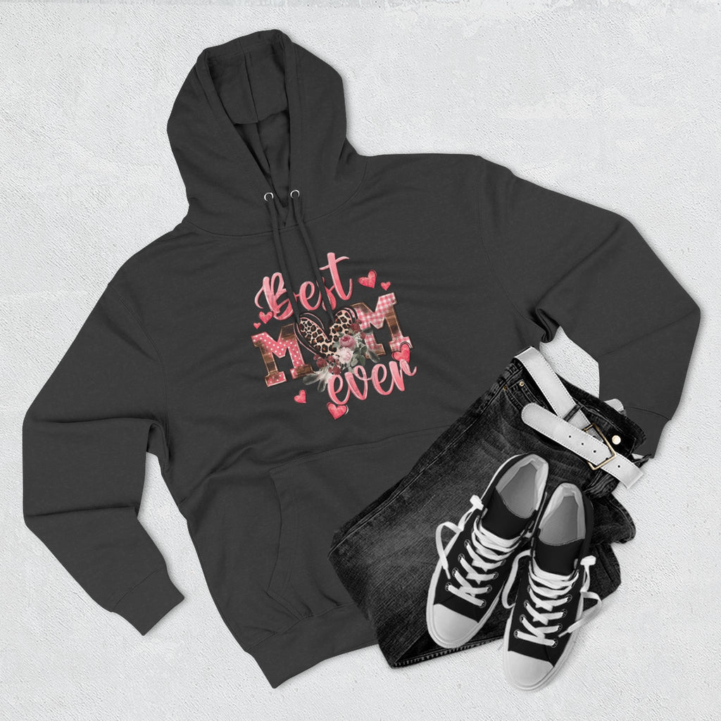 Best Mom Ever Hoodie  Leopard Heart Mother's Day Pullover
