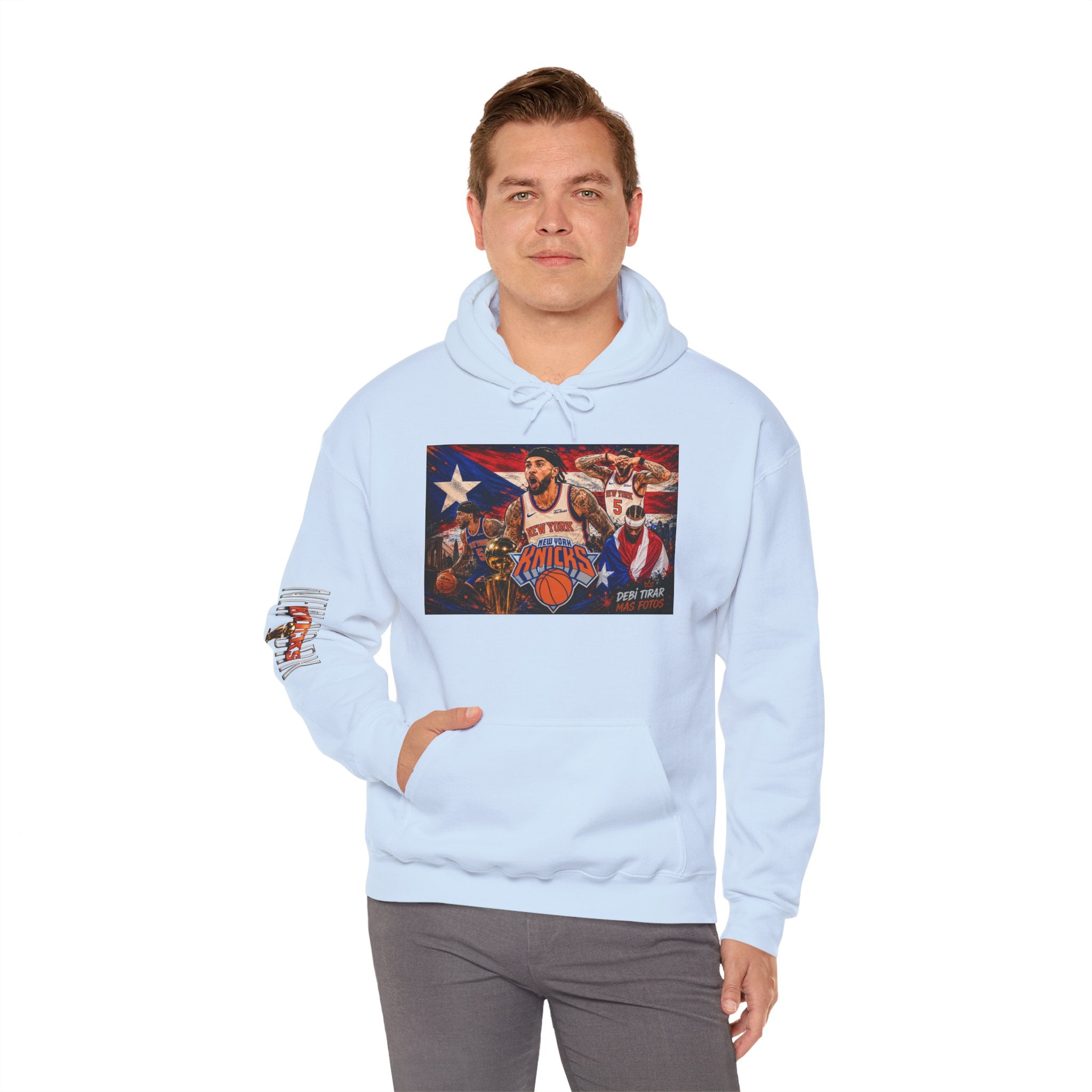 NY-K Retro Player Collage Hoodie — Basketball Fan Sweatshirt