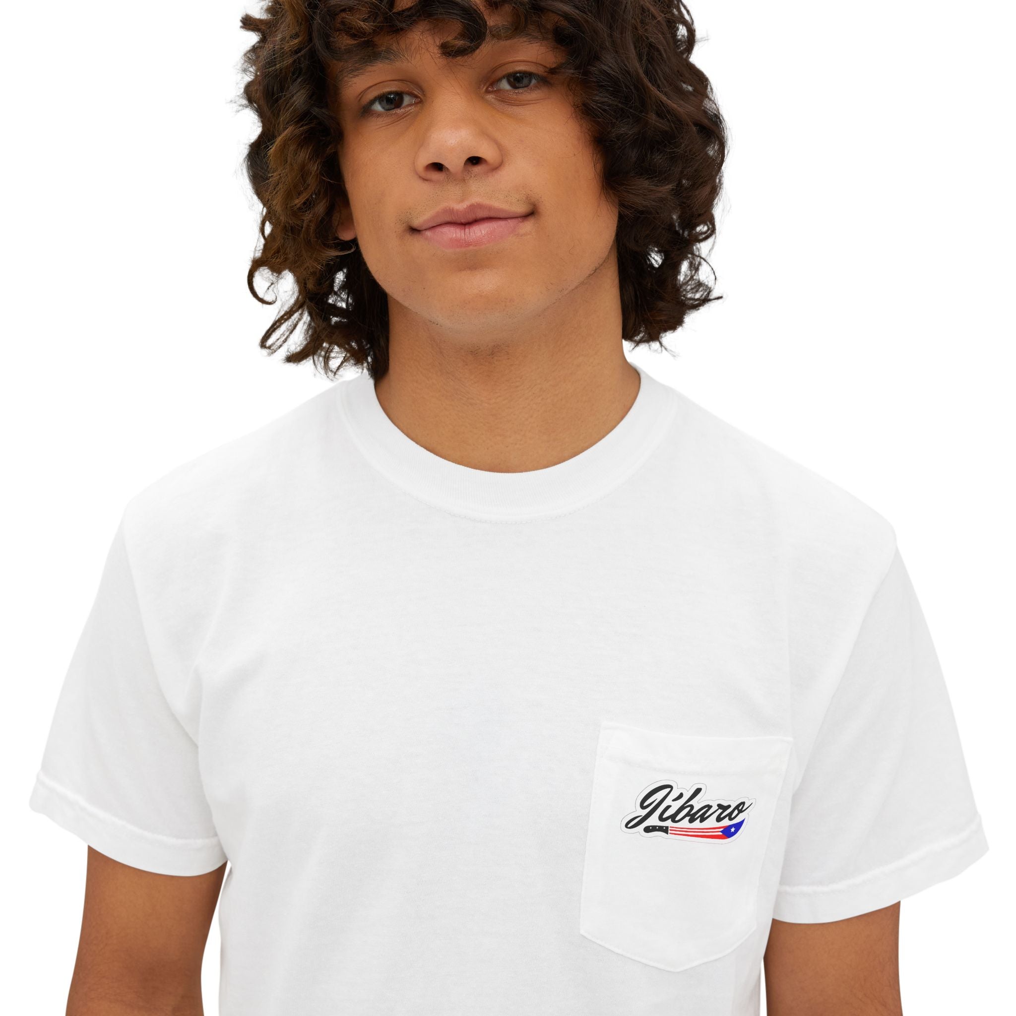 Jibaro Pocket TShirt Unisex Garment-Dyed Tee for Cultural Pride Puerto Rico Embroidered TShirt & Unisex Crewneck Sweatshirt