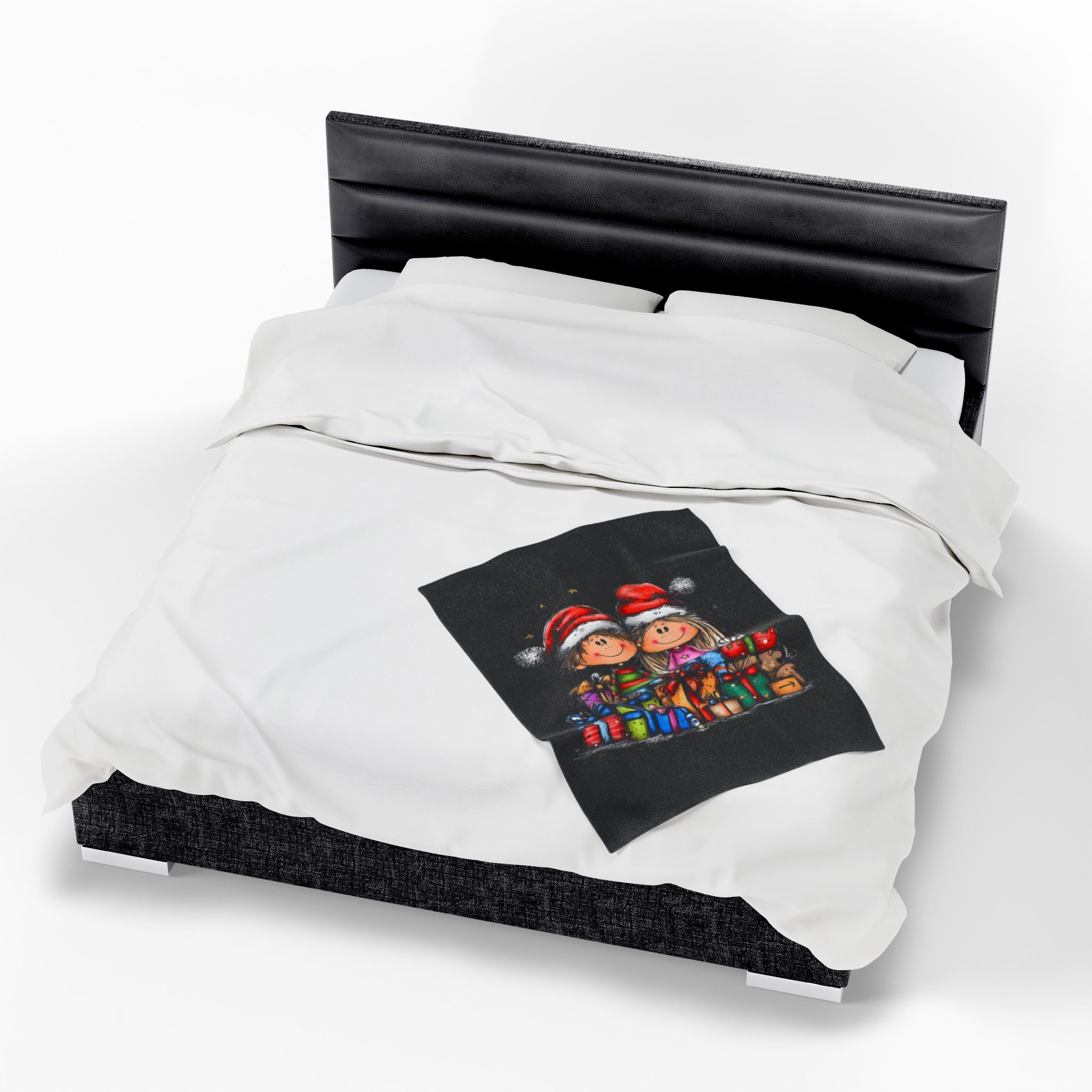 Christmas Kids & Gifts Velveteen Plush Blanket
