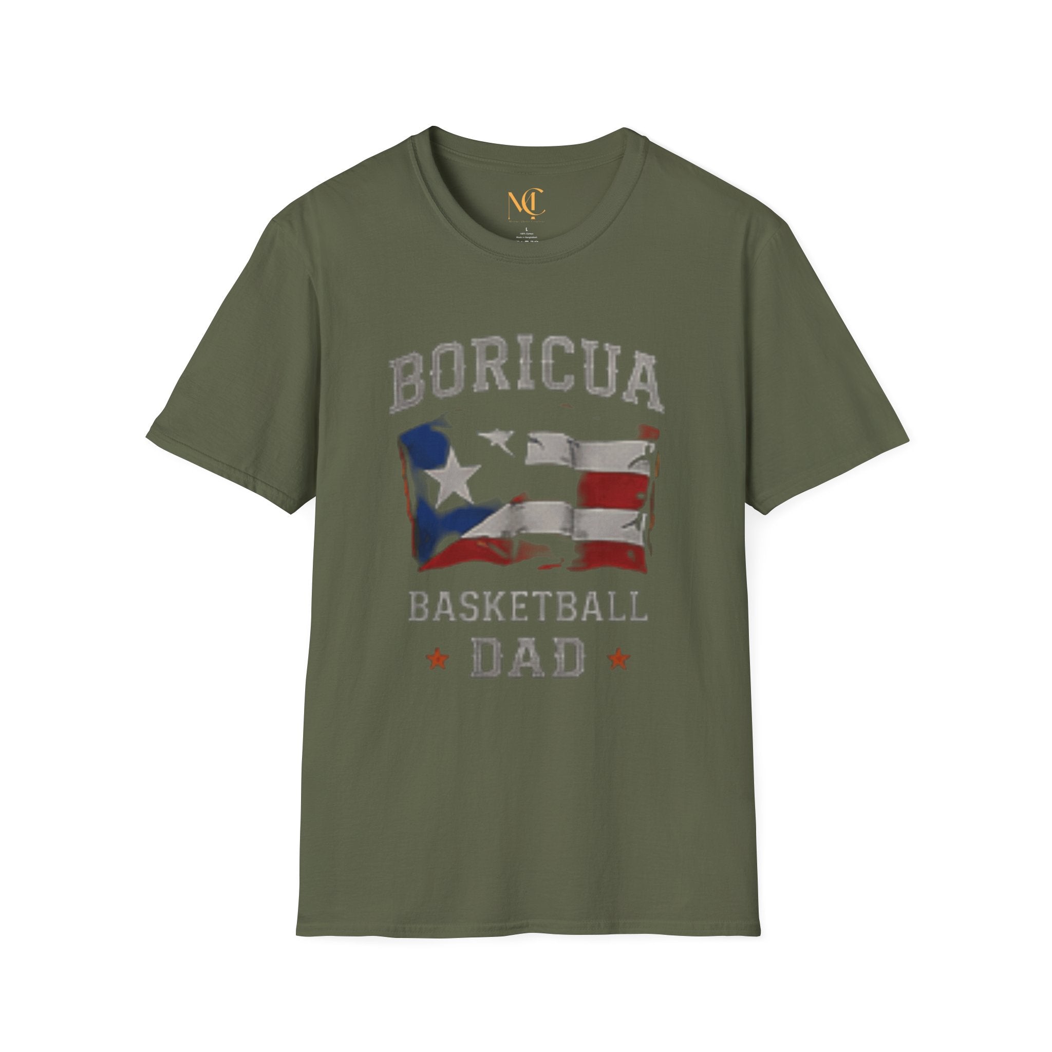 Boricua Basketball Dad T-Shirt — Puerto Rican Flag Pride Tee