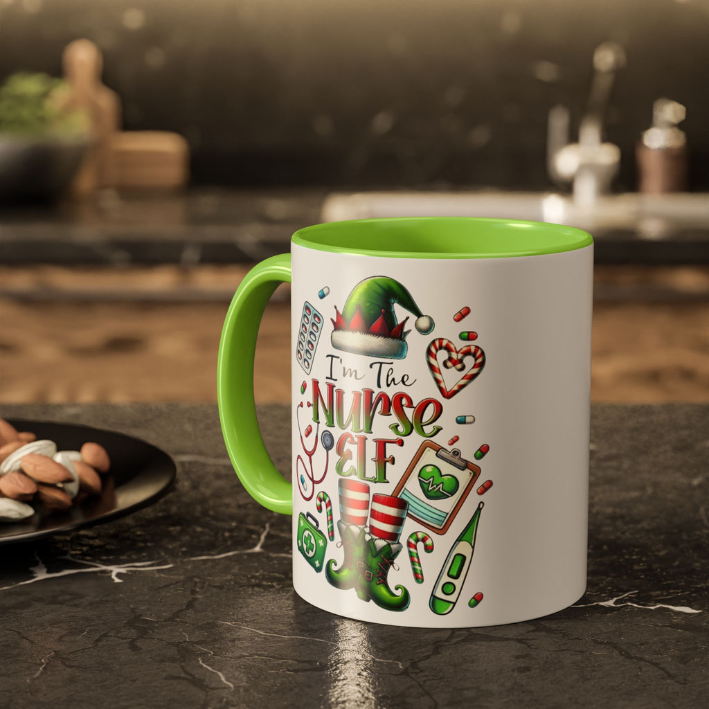 Nurse Elf Coffee Mug — Christmas Medical Holiday Gift (11oz & 15oz) Medical Christmas Mug