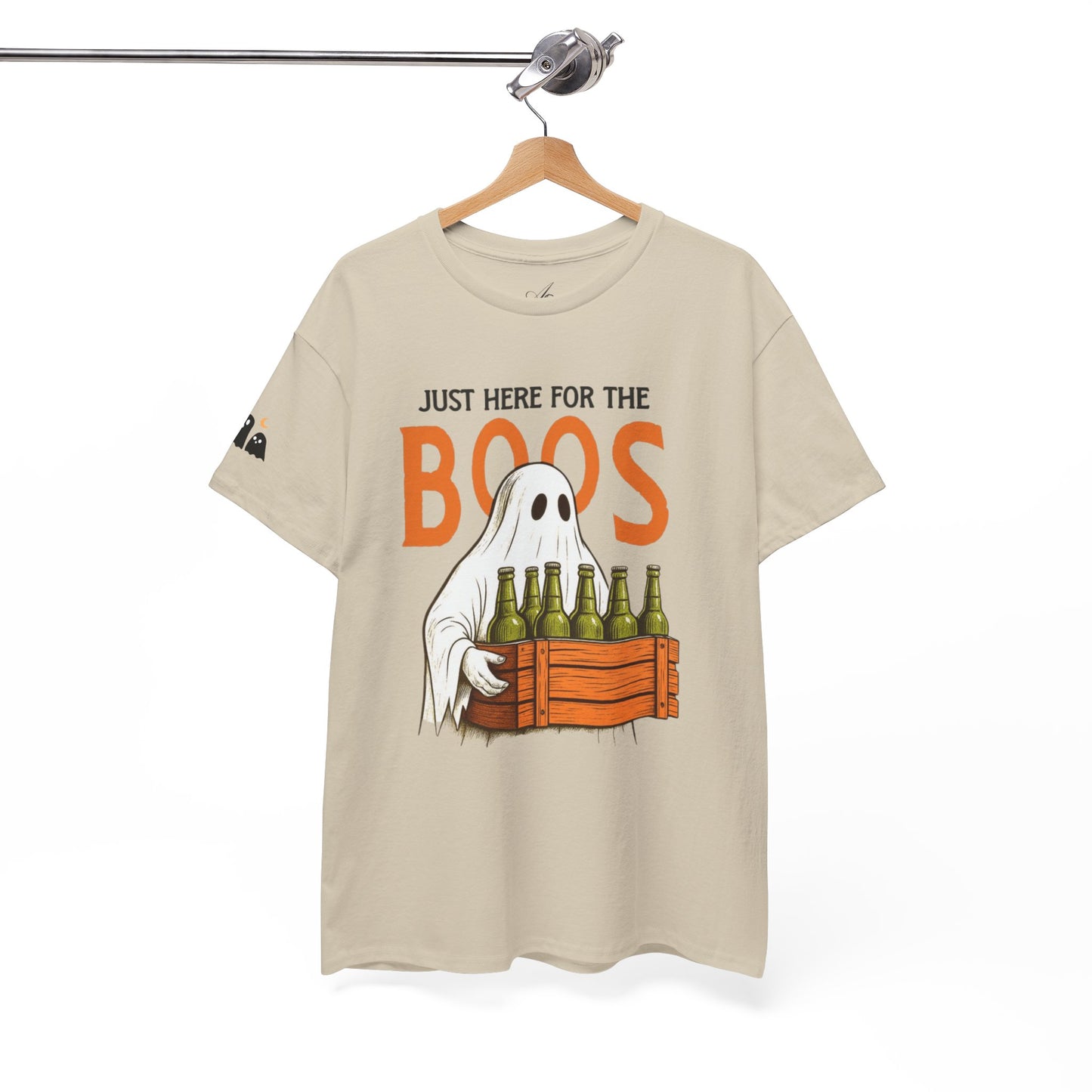 Just Here for the Boos Halloween Tee, Funny Ghost Shirt, Unisex Cotton T-Shirt, Spooky Party Apparel, Halloween Costume Top